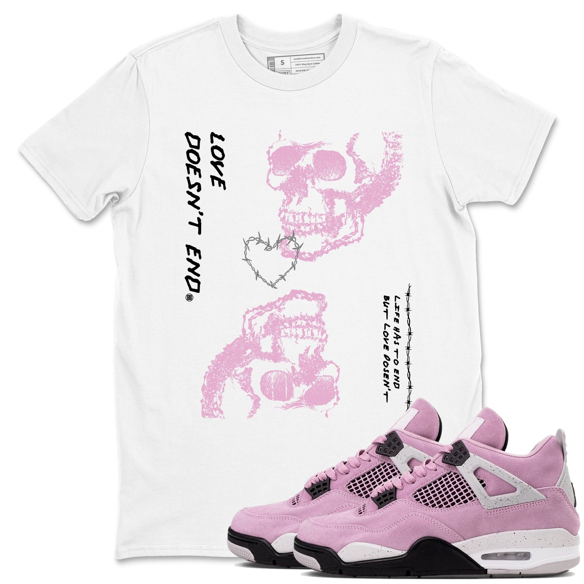 Love Doesn't End Sneaker Tees - Air Jordan 4 Orchid