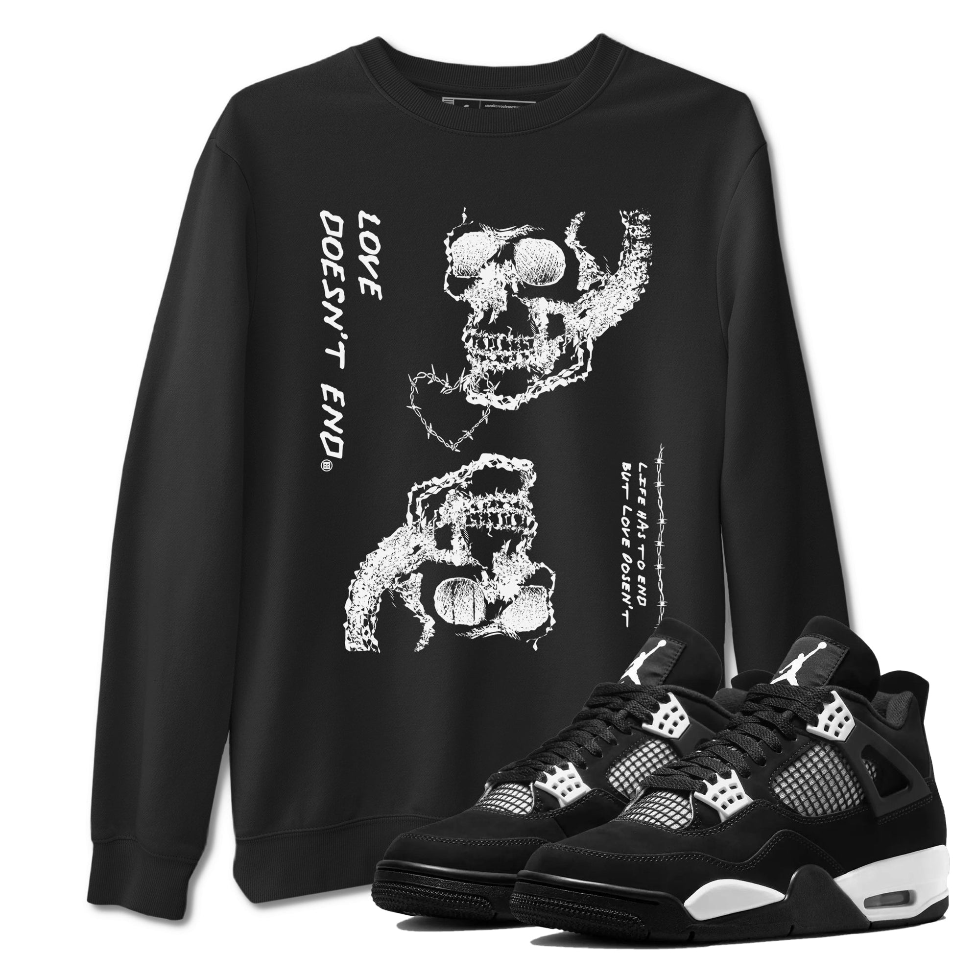 Love Doesn't End Sneaker Tees - Air Jordan 4 White Thunder