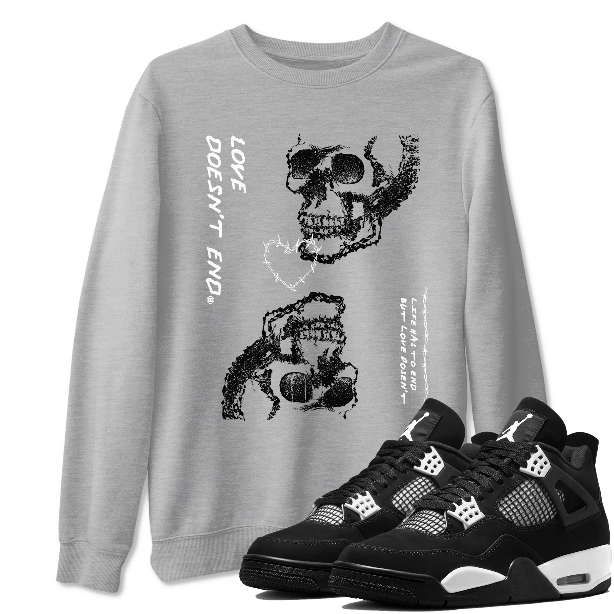 Love Doesn't End Sneaker Tees - Air Jordan 4 White Thunder