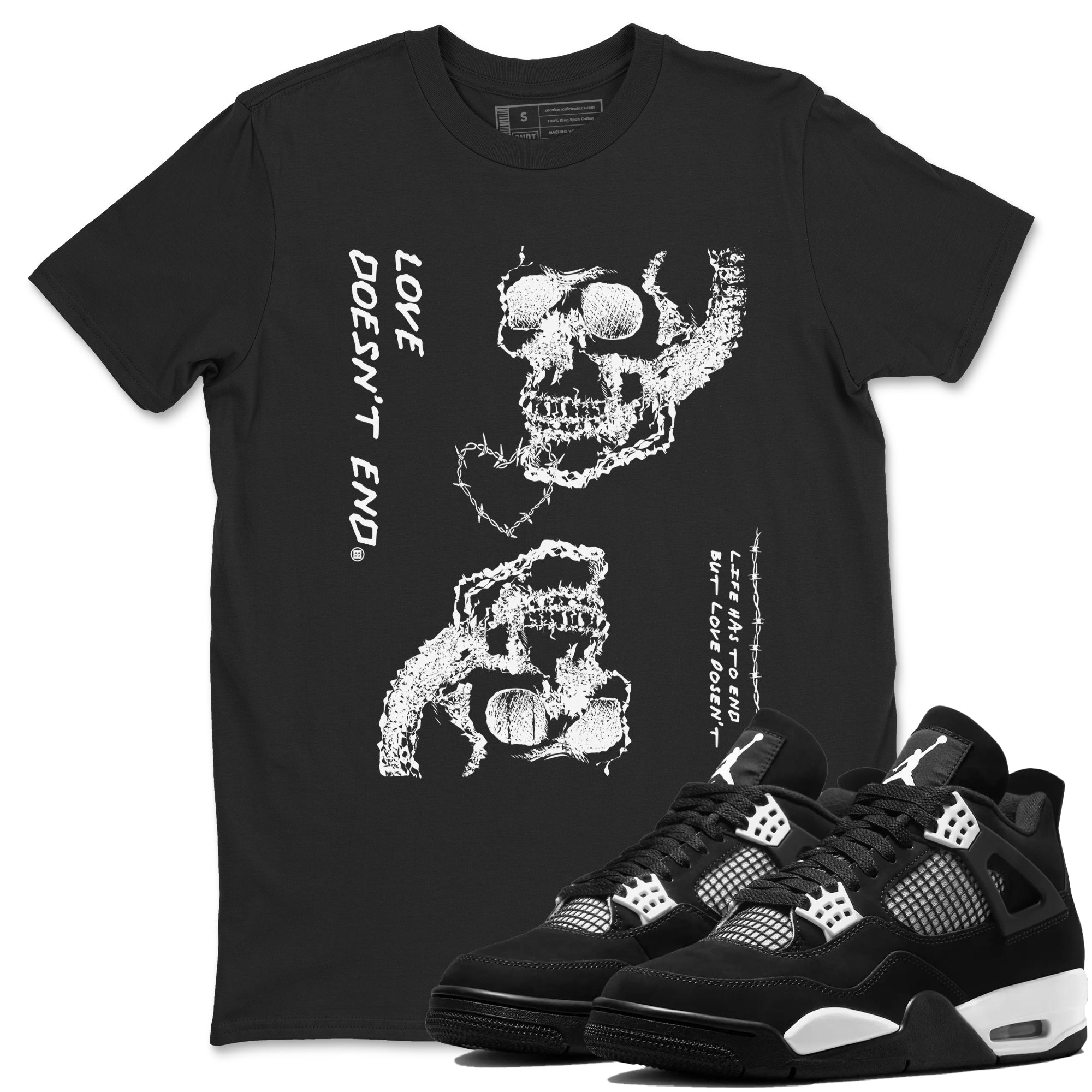 Love Doesn't End Sneaker Tees - Air Jordan 4 White Thunder