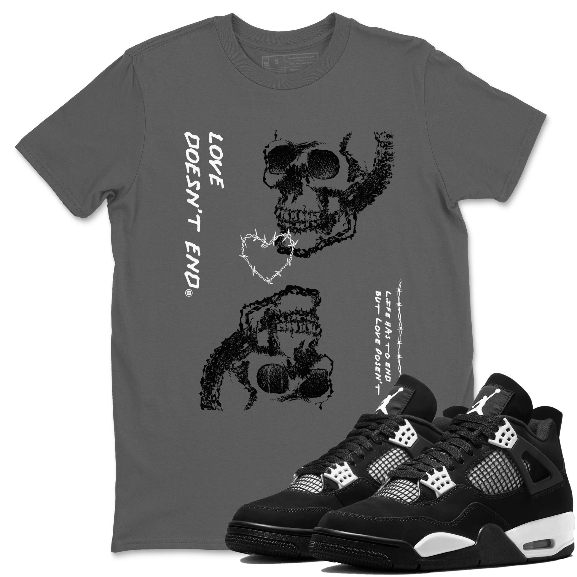Love Doesn't End Sneaker Tees - Air Jordan 4 White Thunder