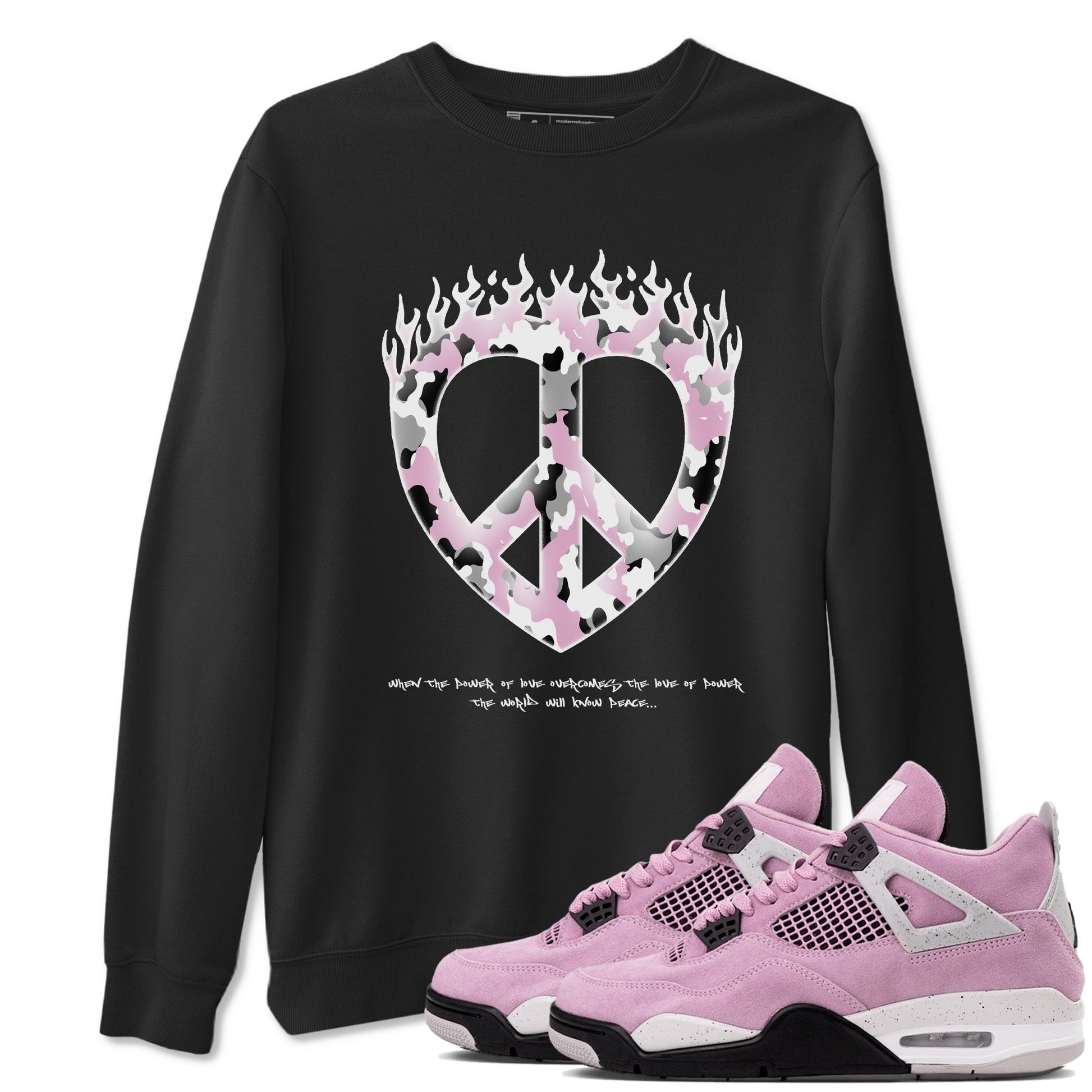 Love Peace Sneaker Tees - Air Jordan 4 Orchid