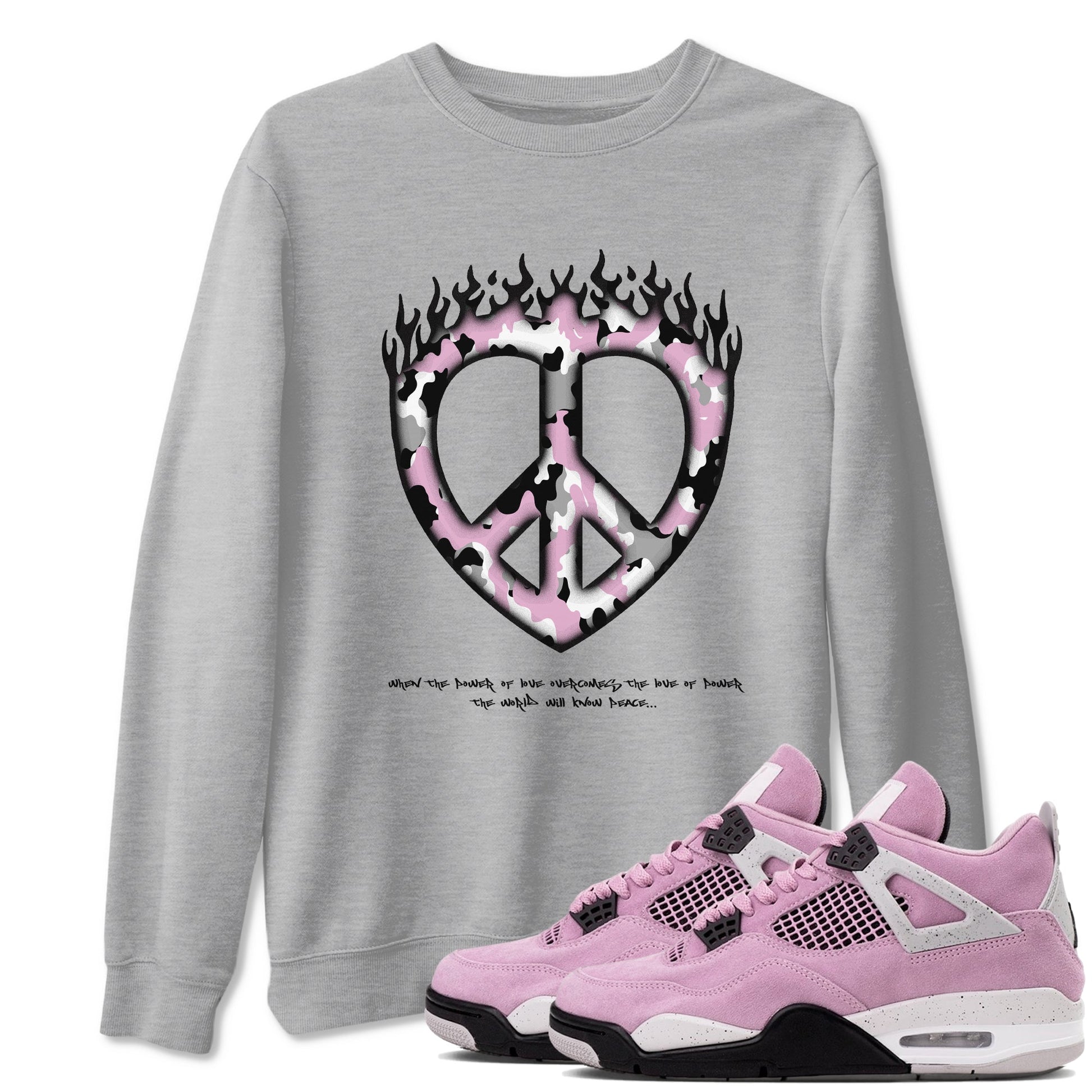 Love Peace Sneaker Tees - Air Jordan 4 Orchid
