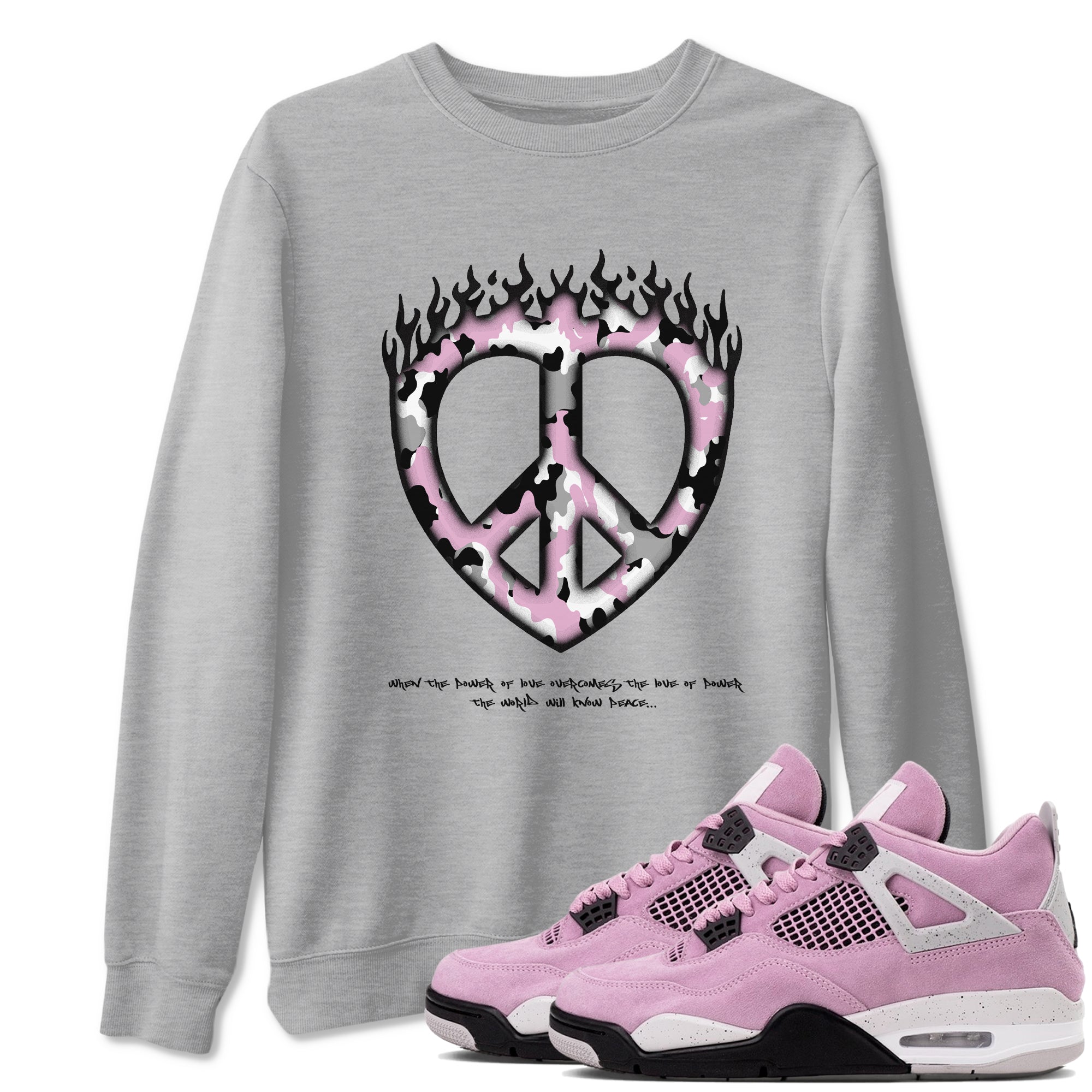 Love Peace Sneaker Tees - Air Jordan 4 Orchid
