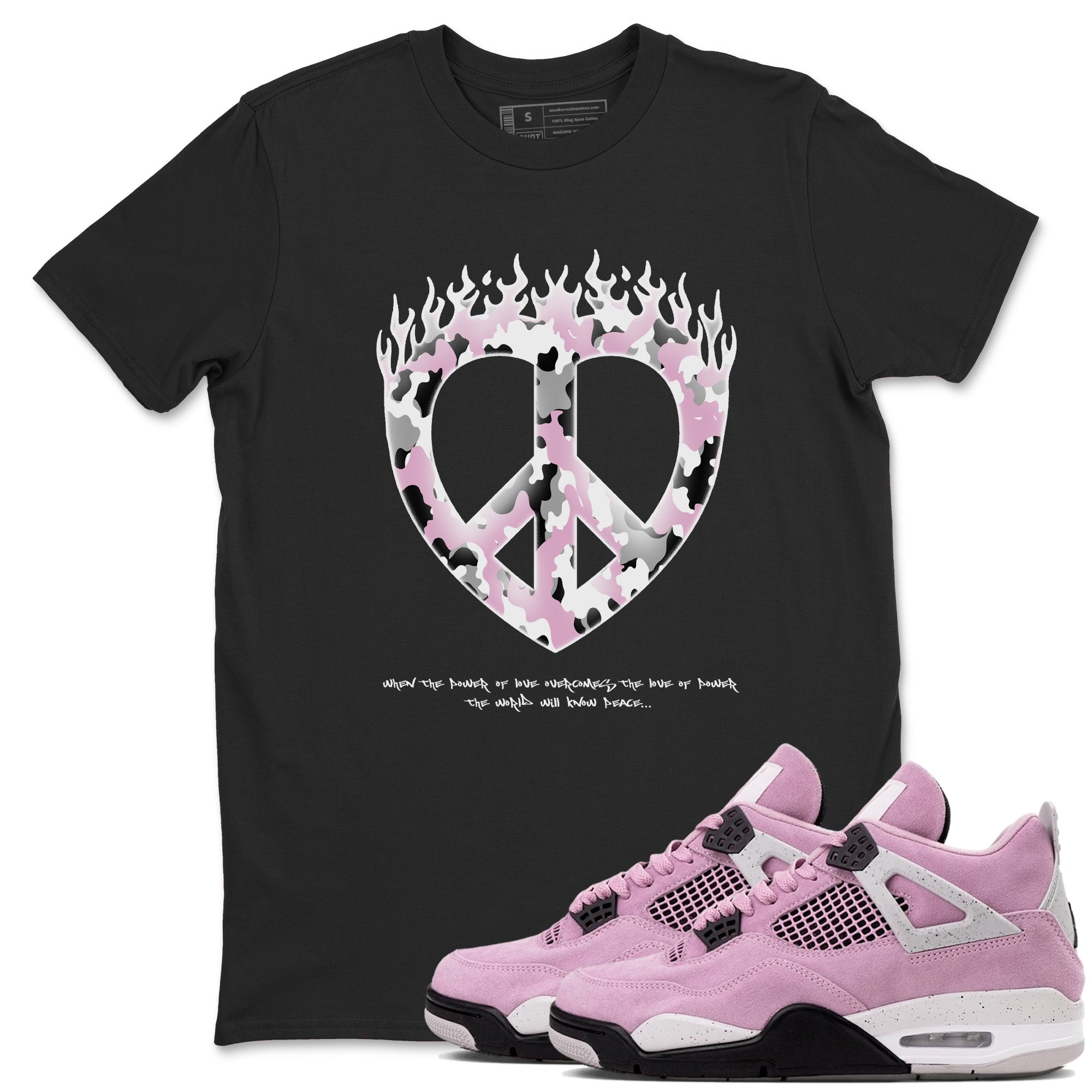 Love Peace Sneaker Tees - Air Jordan 4 Orchid