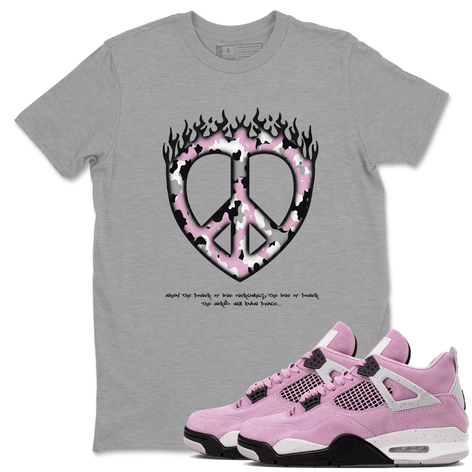 Love Peace Sneaker Tees - Air Jordan 4 Orchid