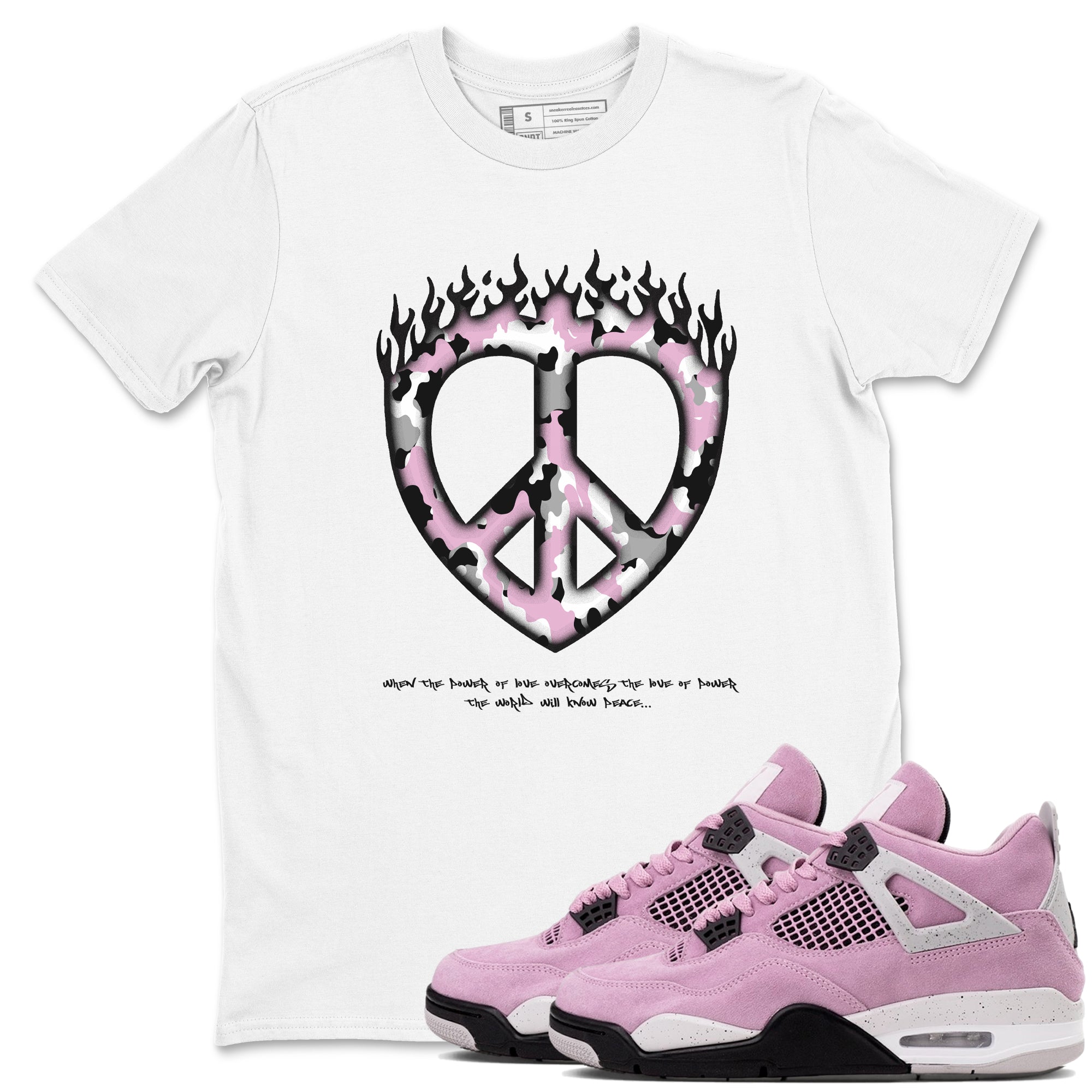 Love Peace Sneaker Tees - Air Jordan 4 Orchid