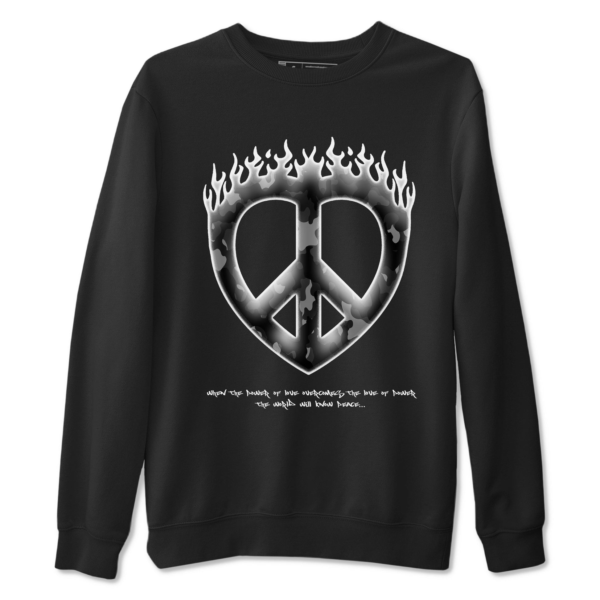 Love Peace Sneaker Tees - Air Jordan 4 White Thunder