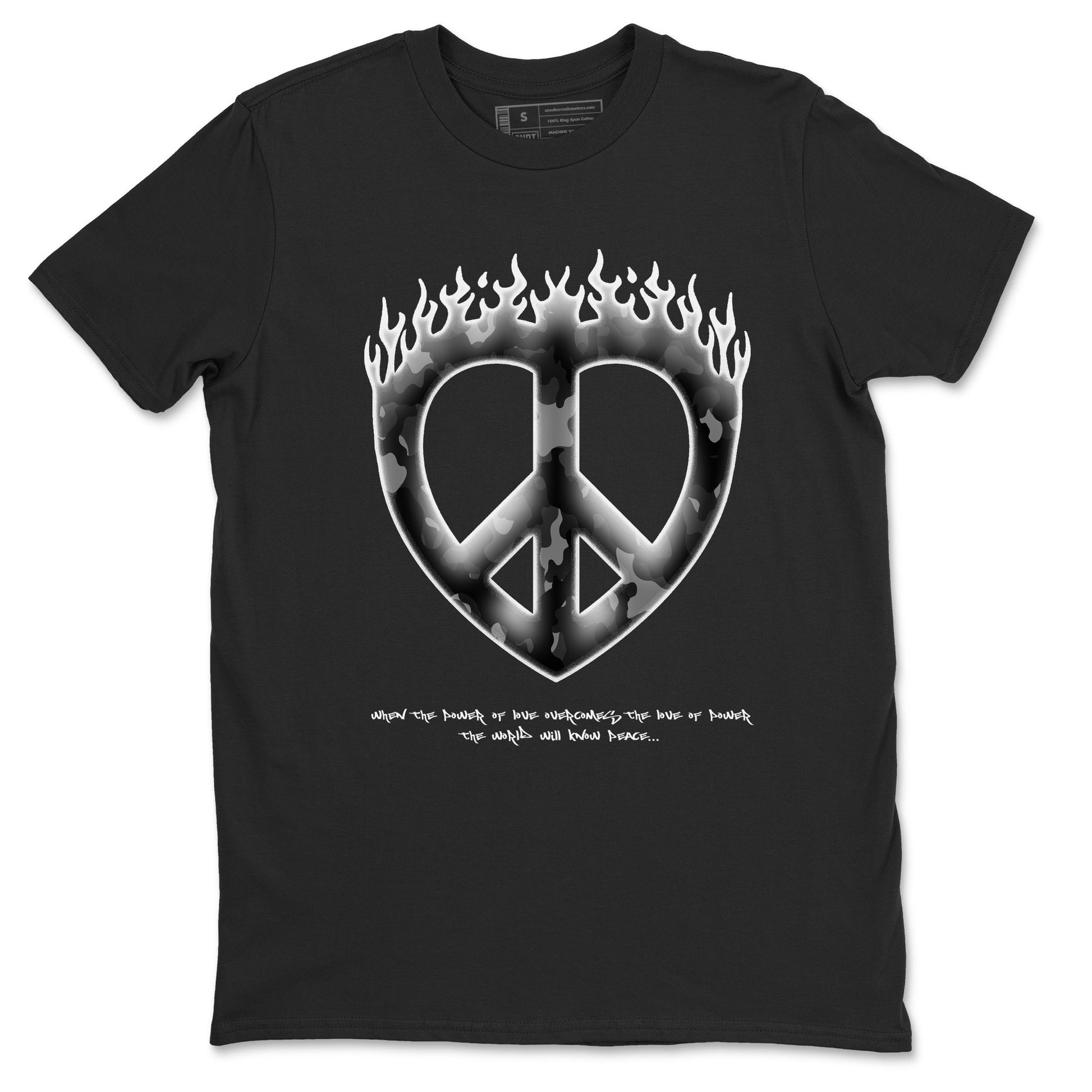 Love Peace Sneaker Tees - Air Jordan 4 White Thunder