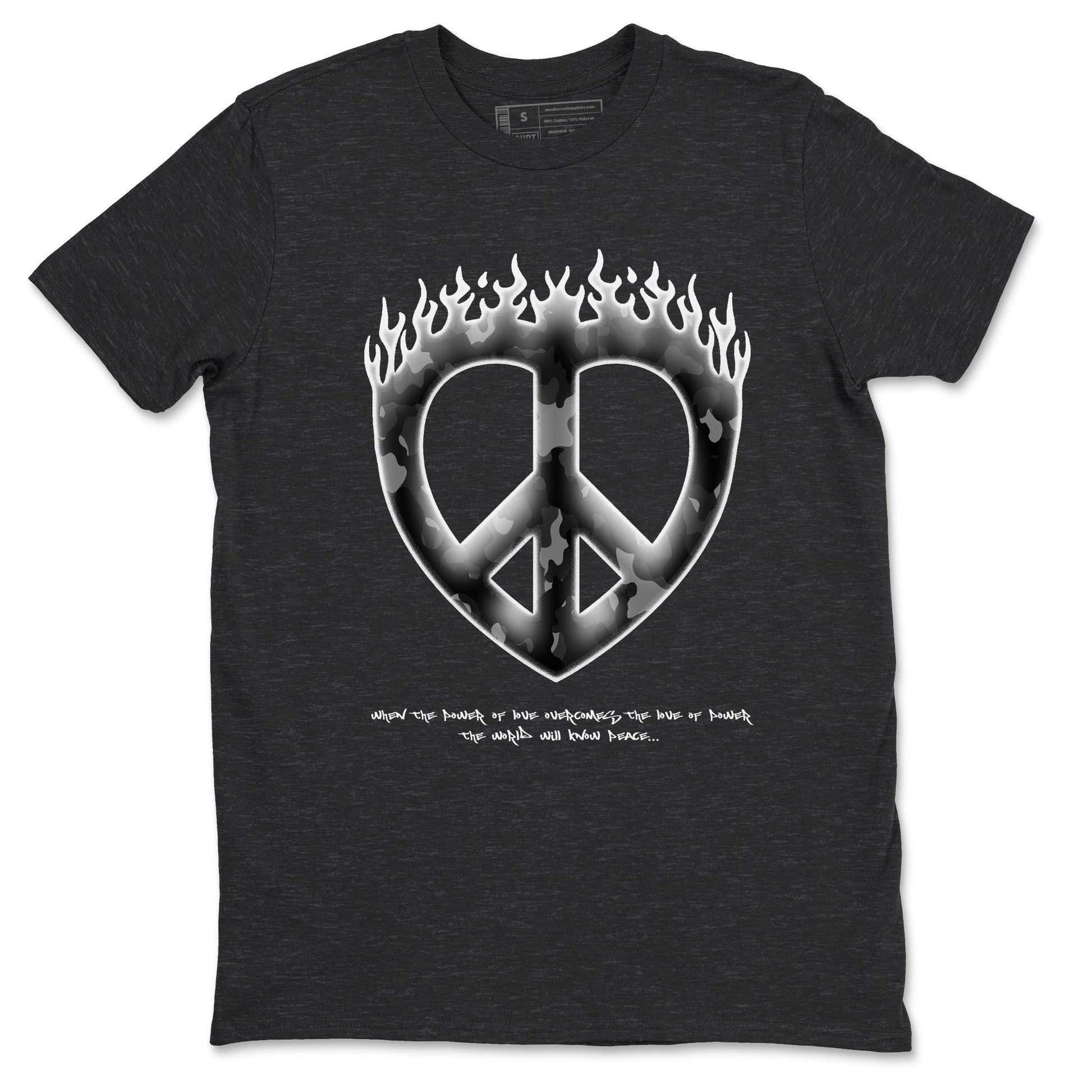 Love Peace Sneaker Tees - Air Jordan 4 White Thunder