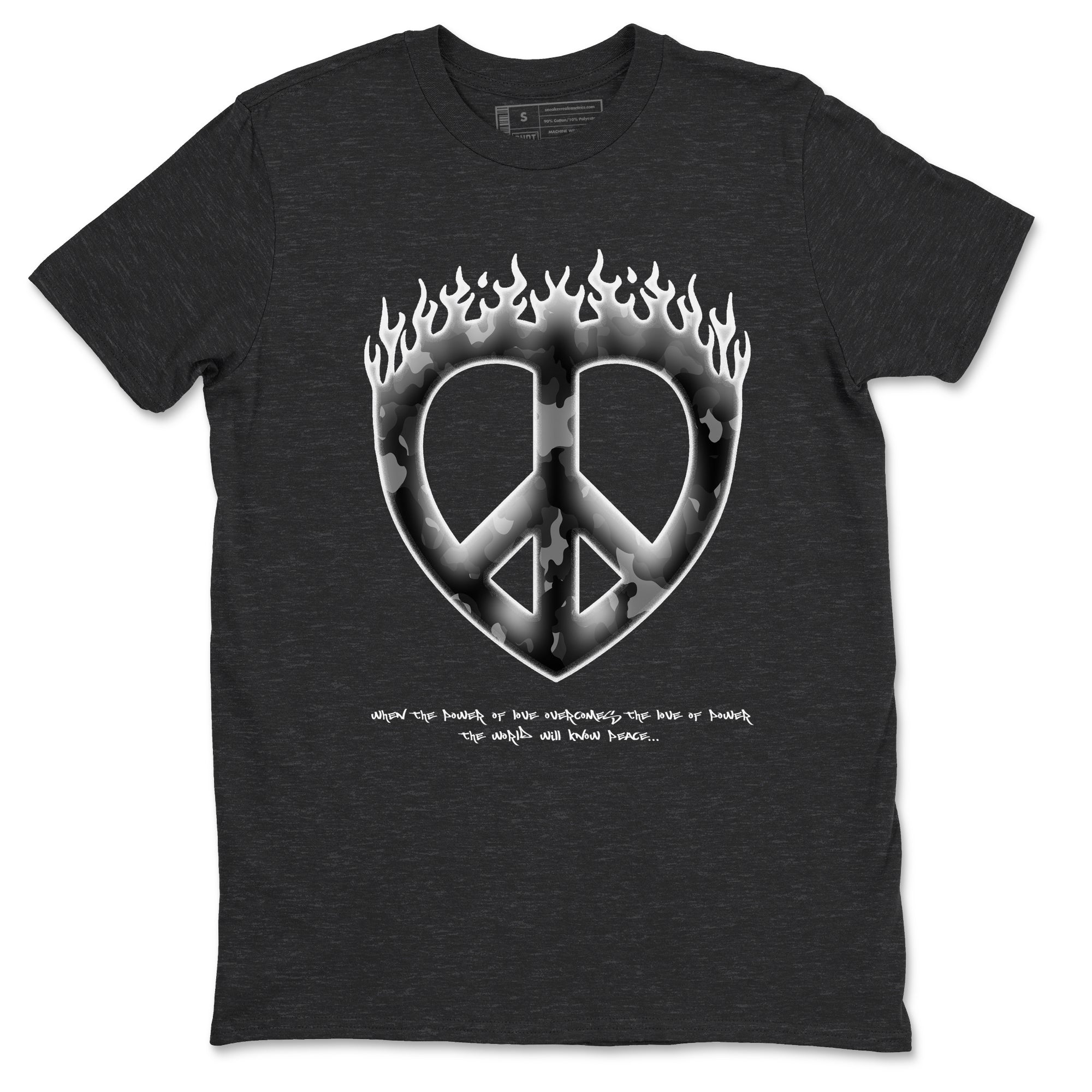 Love Peace Sneaker Tees - Air Jordan 4 White Thunder
