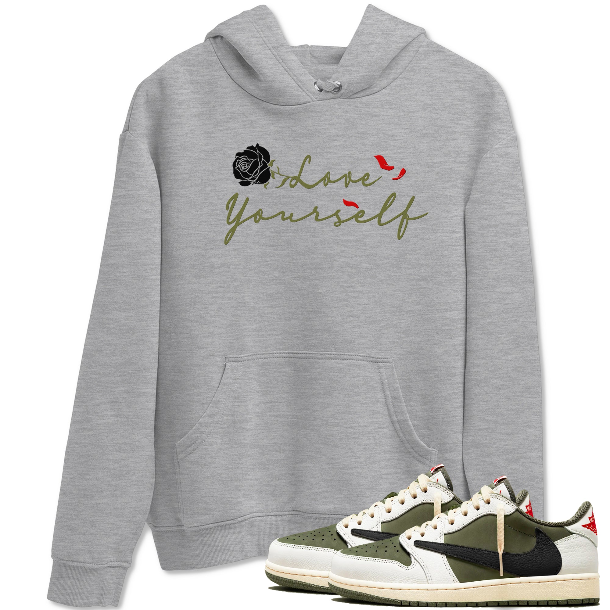 Love Yourself Sneaker Tees - Air Jordan 1 Travis Scott Medium Olive