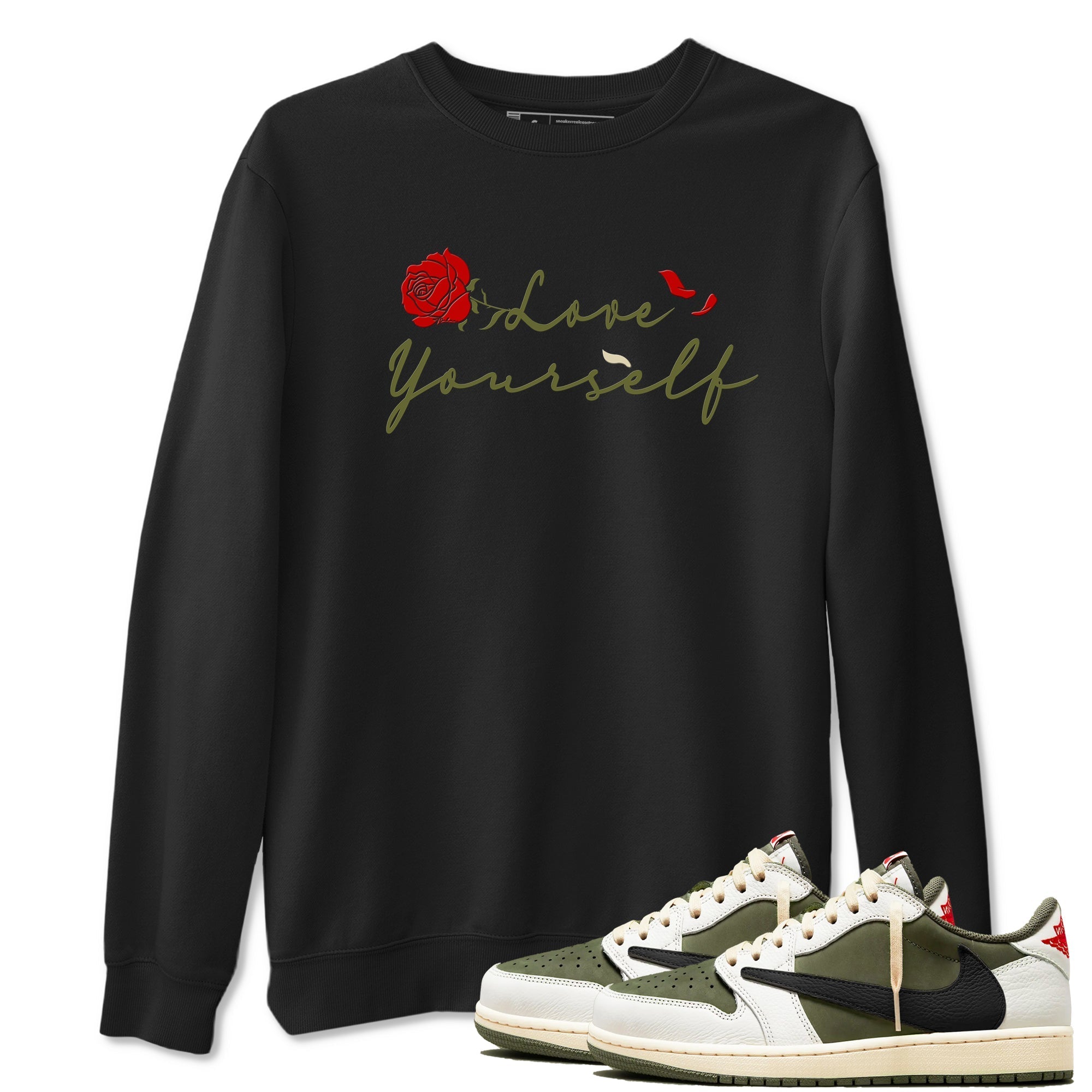 Love Yourself Sneaker Tees - Air Jordan 1 Travis Scott Medium Olive
