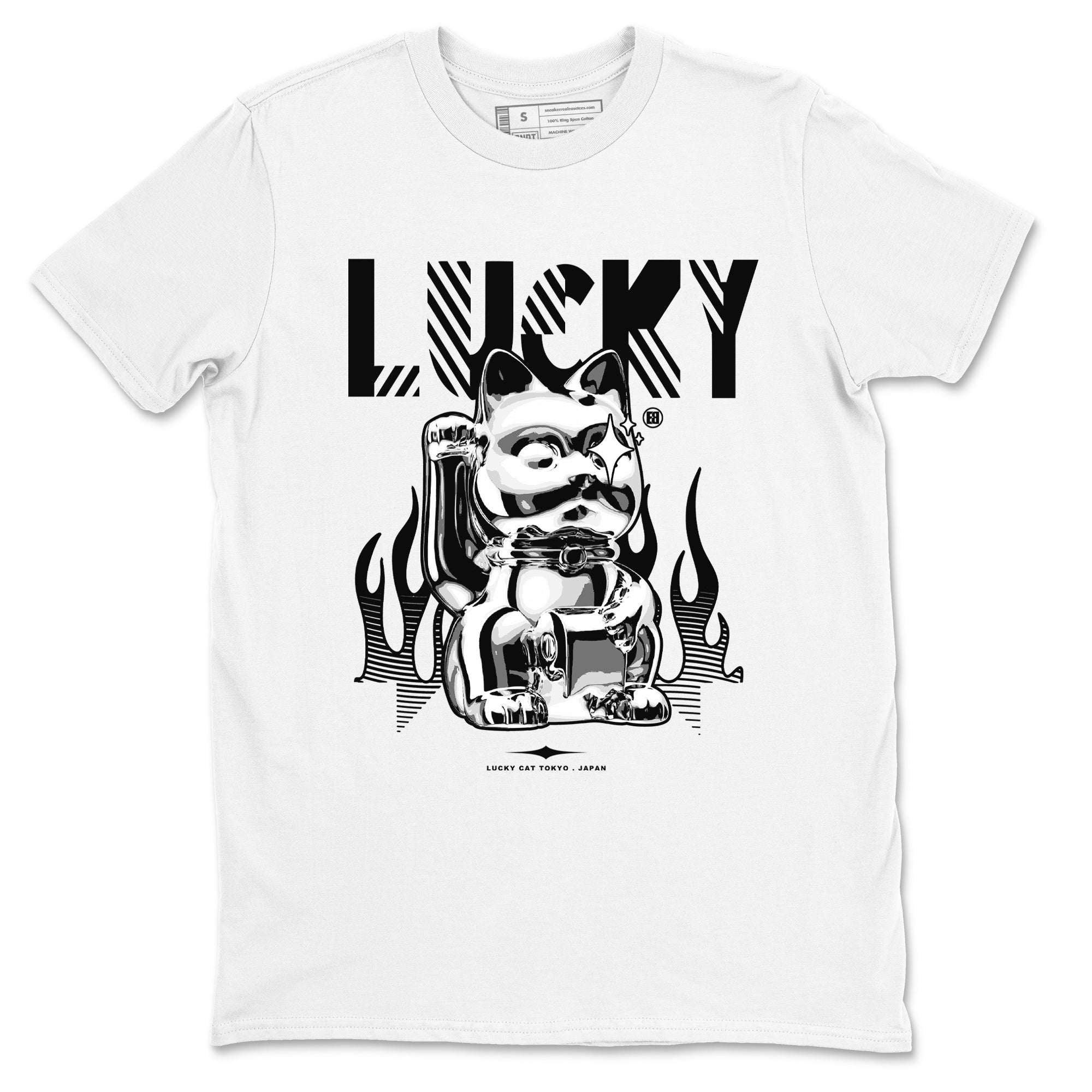 Lucky Cat Sneaker Tees - Air Jordan 4 White Thunder