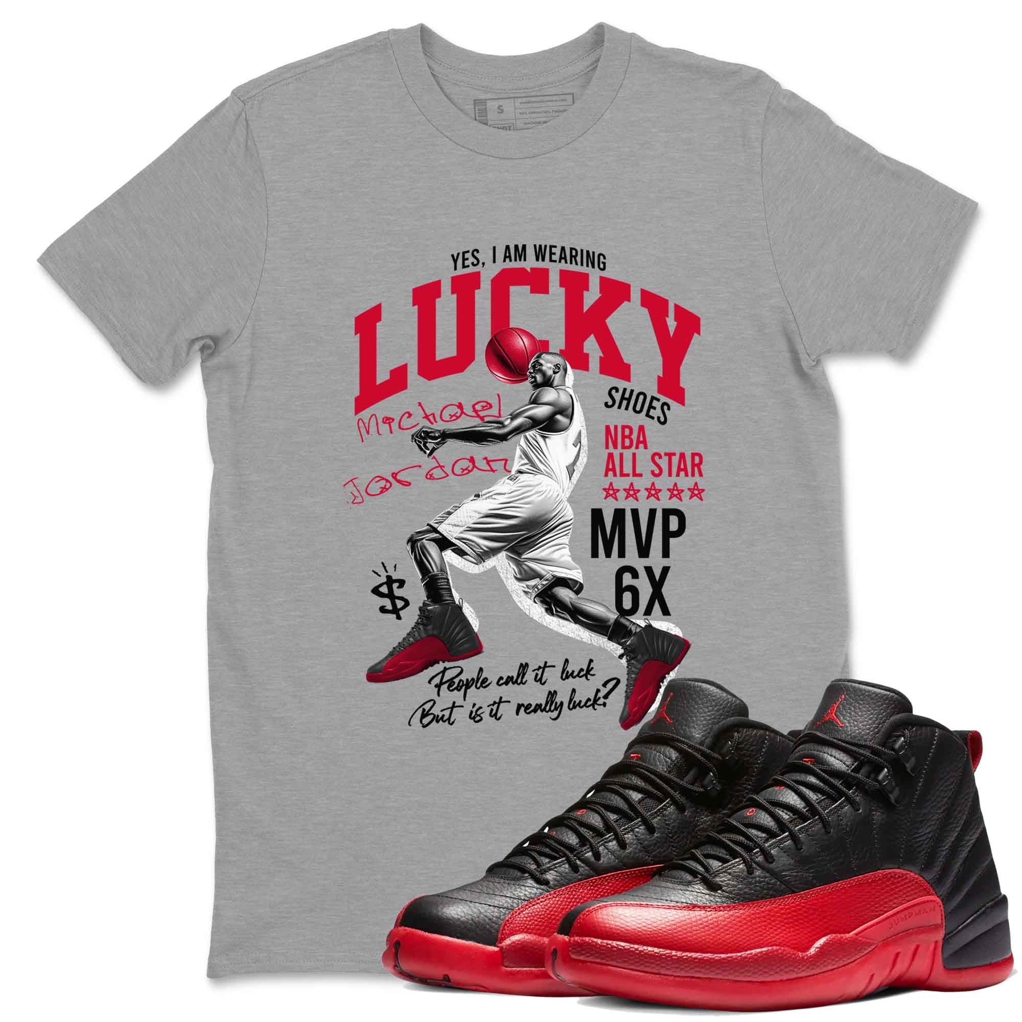 Lucky Player Sneaker Tees - Air Jordan 12 Flu Game