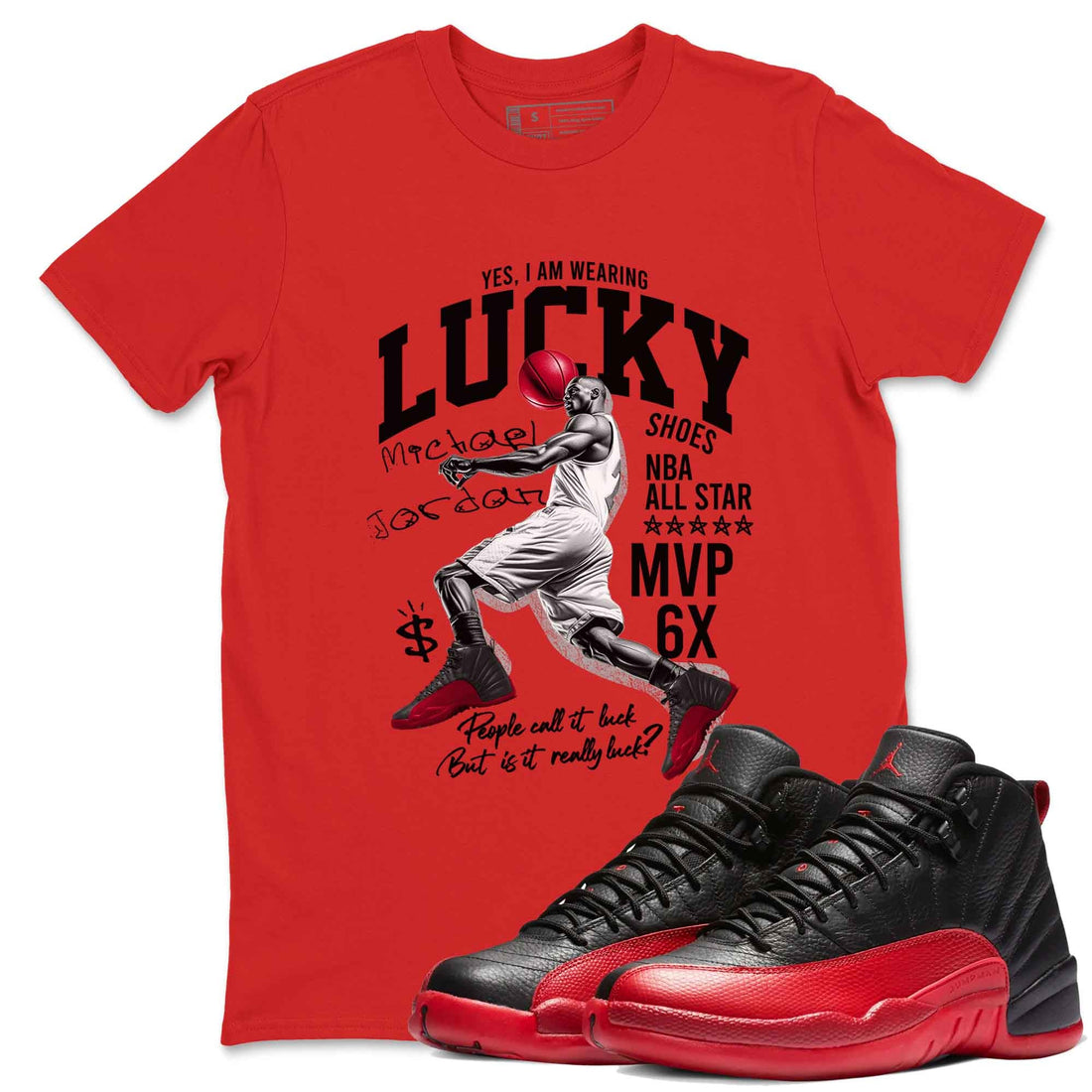 Lucky Player Sneaker Tees - Air Jordan 12 Flu Game