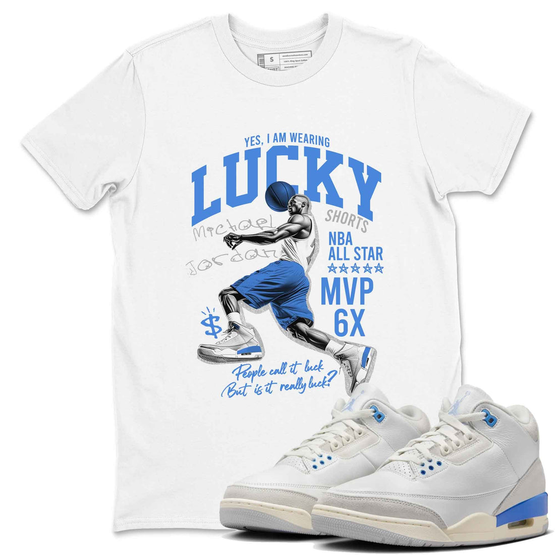 Lucky Player Sneaker Tees - Air Jordan 3 Lucky Shorts