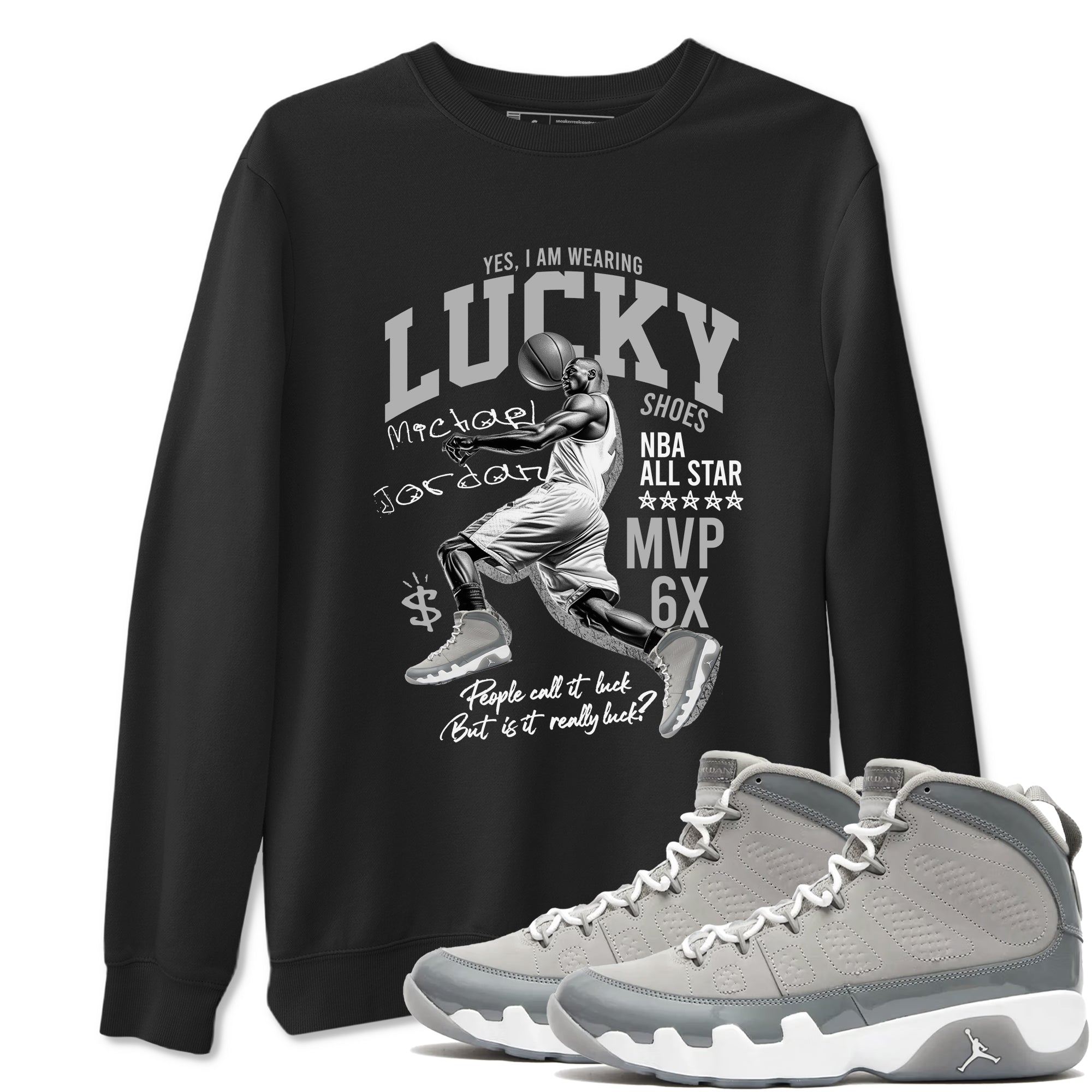 Lucky Player Sneaker Tees - Air Jordan 9 Cool Grey