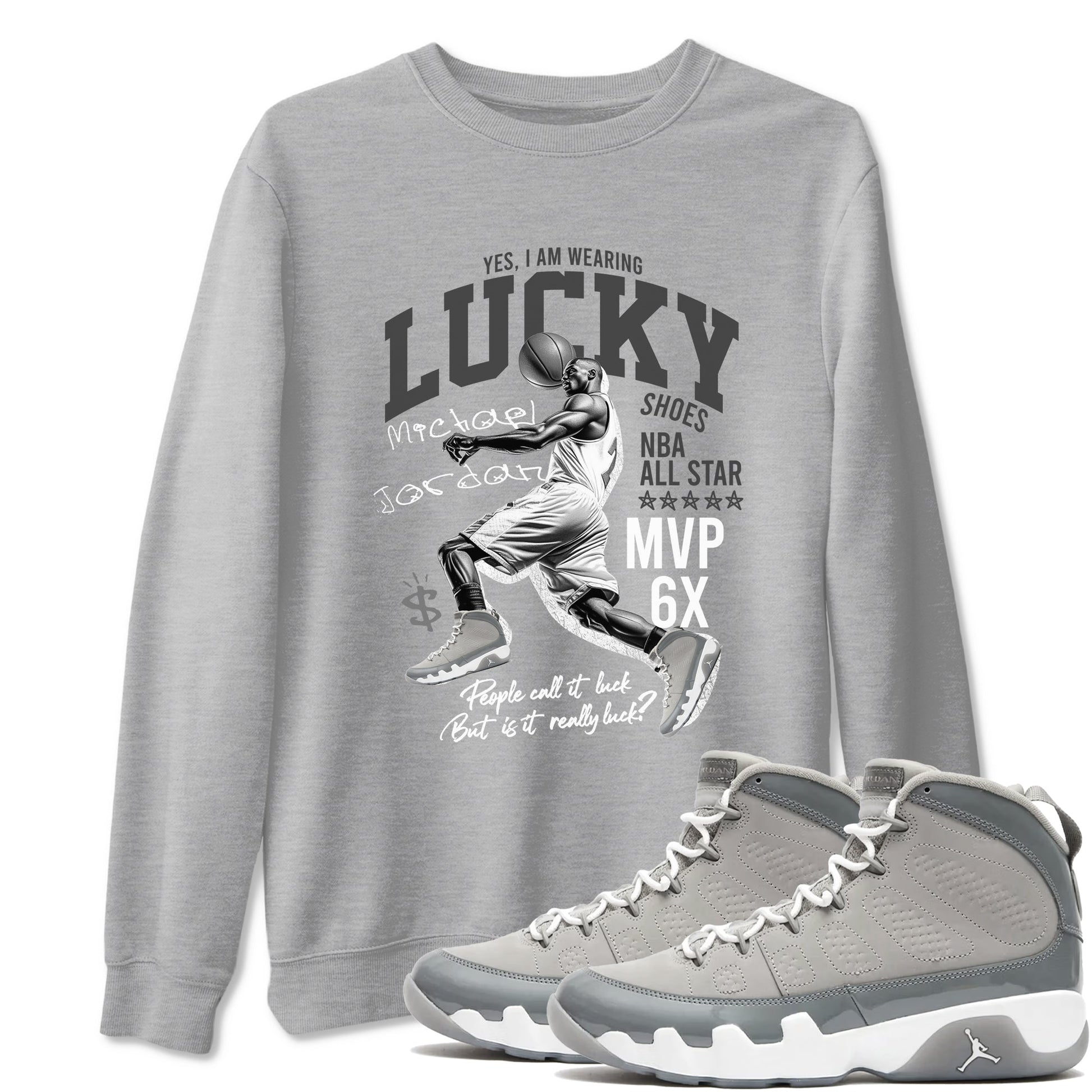 Lucky Player Sneaker Tees - Air Jordan 9 Cool Grey