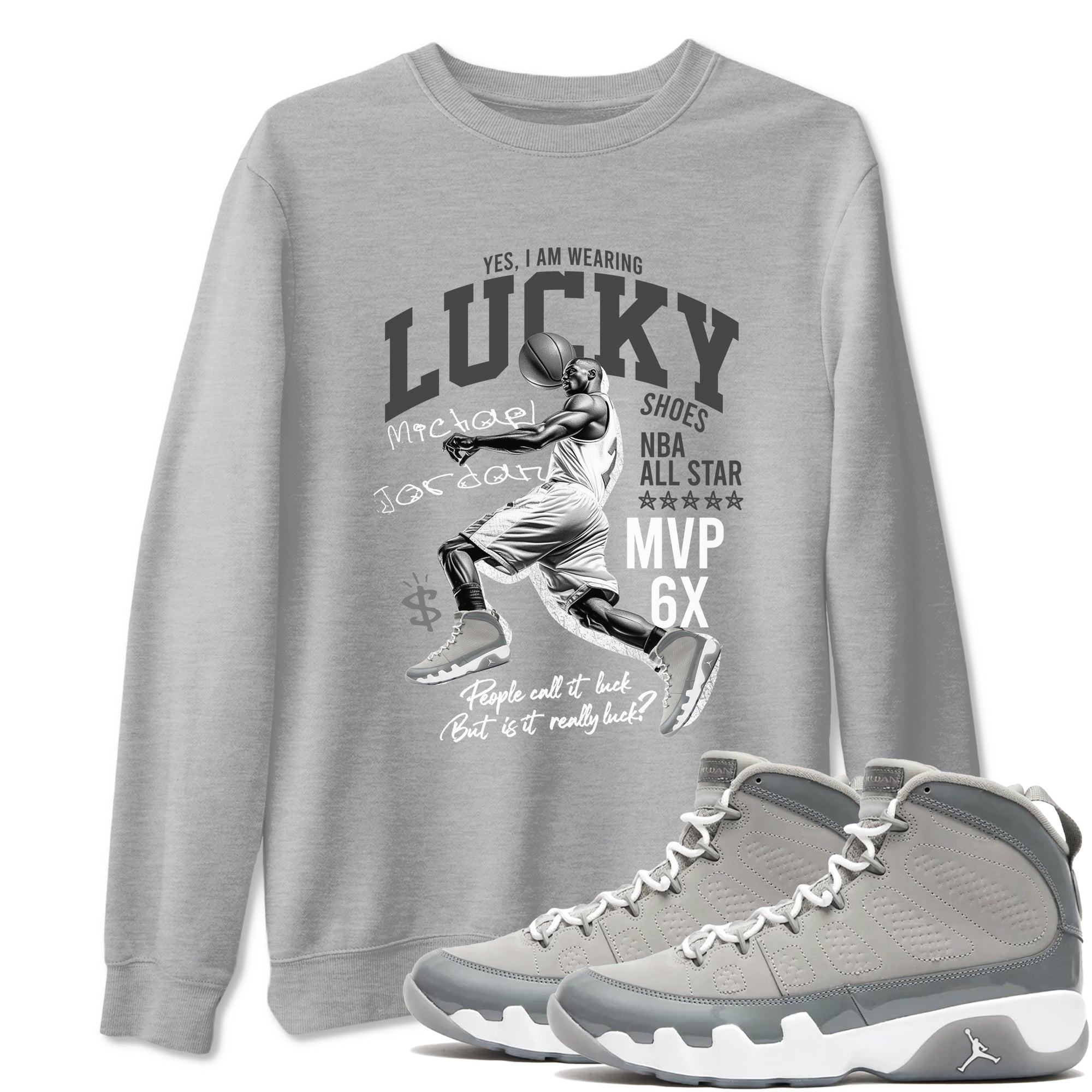 Lucky Player Sneaker Tees - Air Jordan 9 Cool Grey