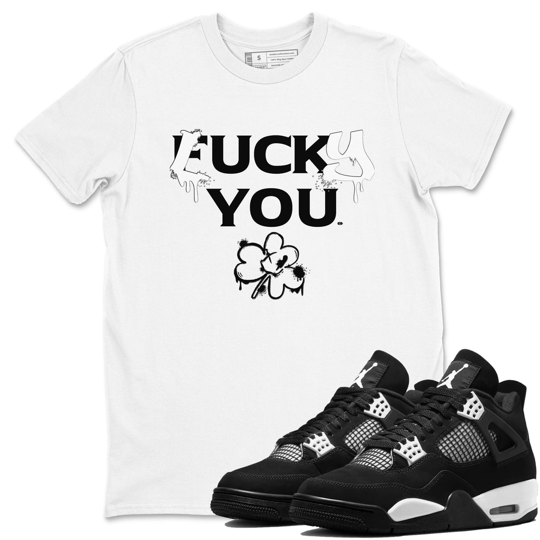 Lucky You Sneaker Tees - Air Jordan 4 White Thunder
