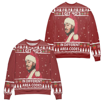 Ludacris I Got Hos In Different Area Codes Ugly Christmas Sweater ? Red ? Usalast