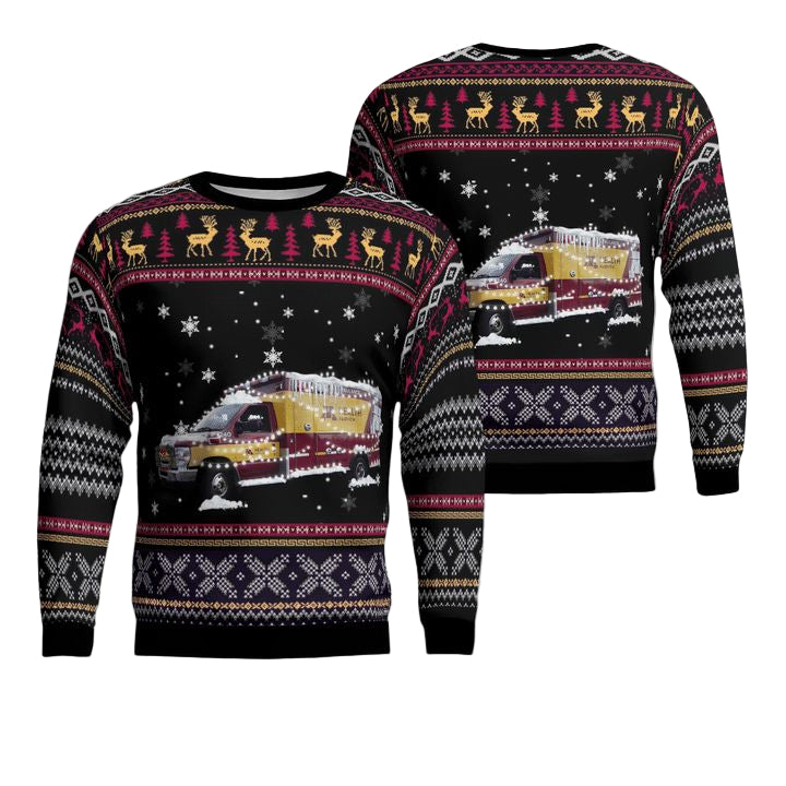 M Health Fairview ? EMS Christmas AOP Sweater ? Usalast