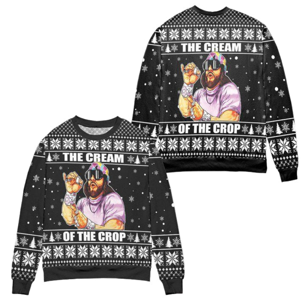 Macho Man Randy Savage The Cream Of The Crop Ugly Christmas Sweater ? Black ? Usalast