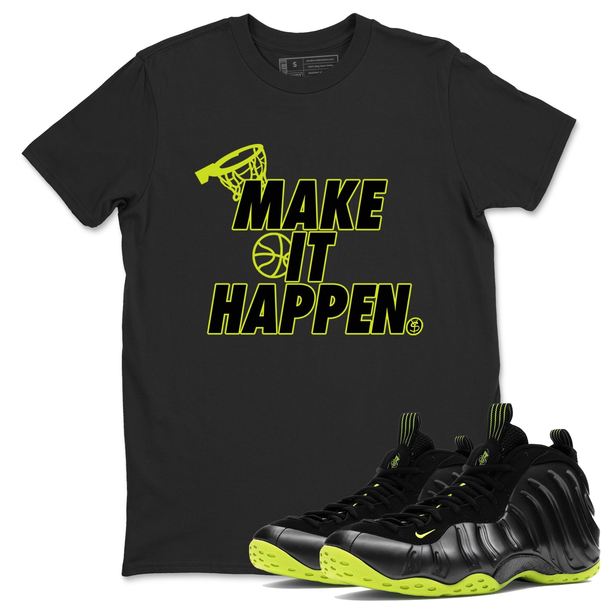 Make It Happen Sneaker Tees - Air Foamposite One Black Volt