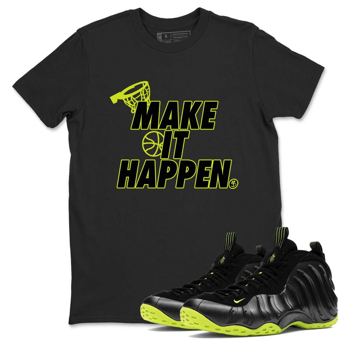 Make It Happen Sneaker Tees - Air Foamposite One Black Volt
