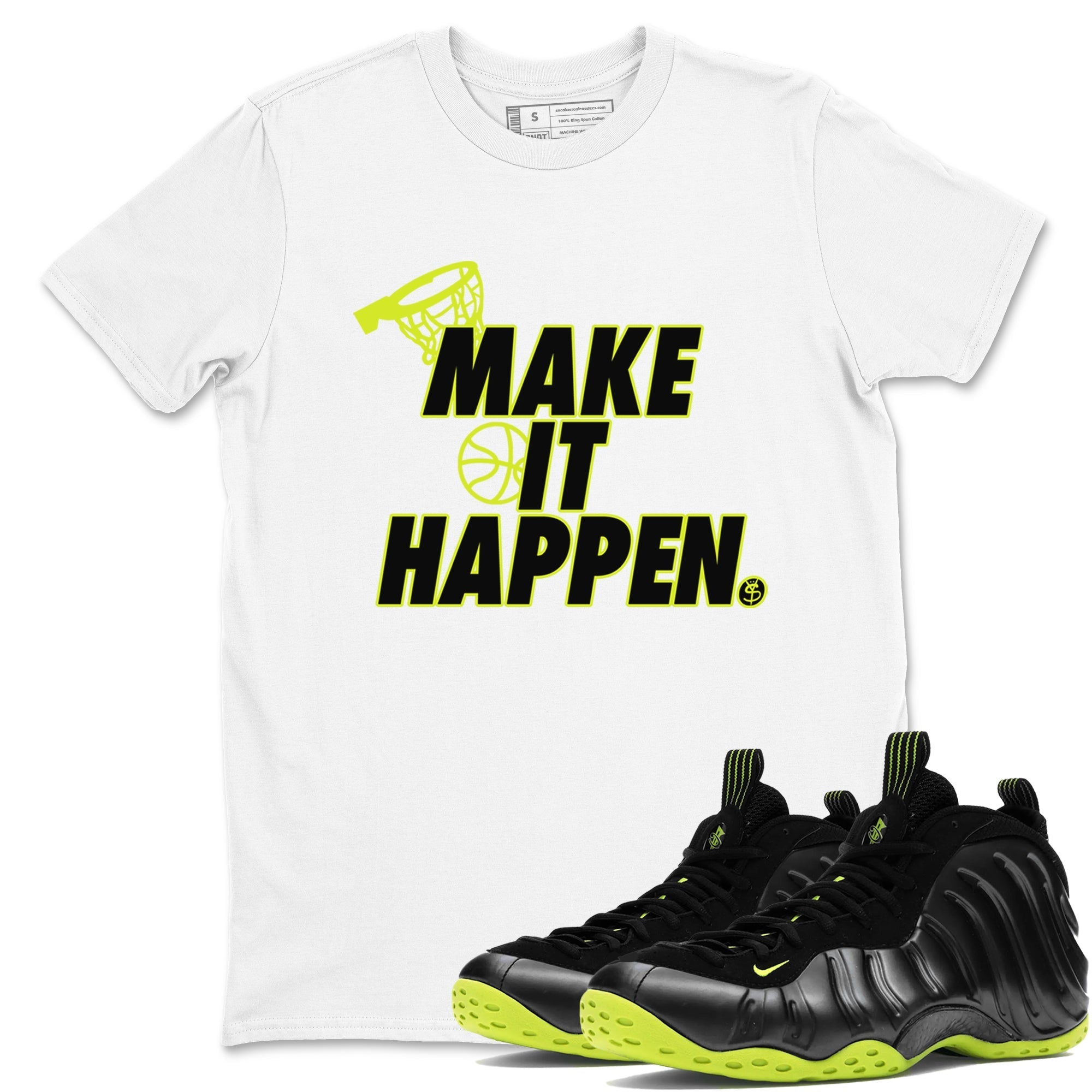 Make It Happen Sneaker Tees - Air Foamposite One Black Volt