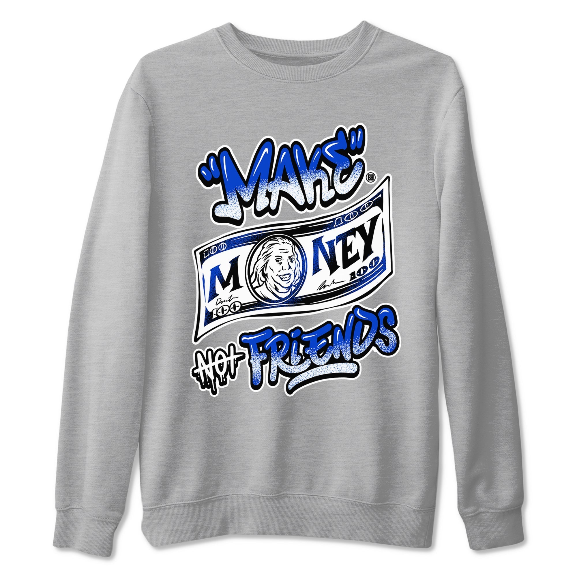 Make Money Not Friends Sneaker Tees - Air Jordan 12 Blueberry