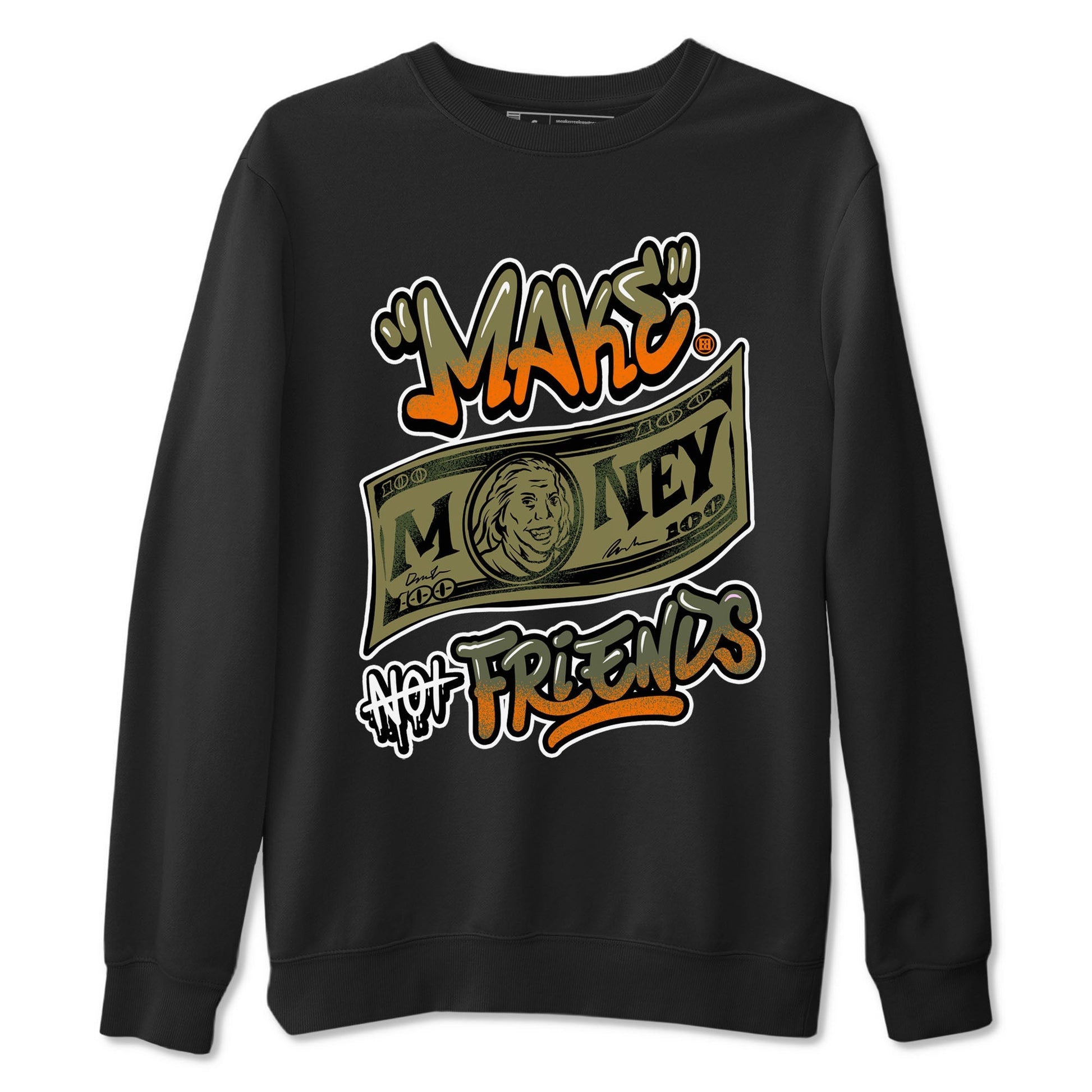 Make Money Not Friends Sneaker Tees - Air Jordan 5 Olive