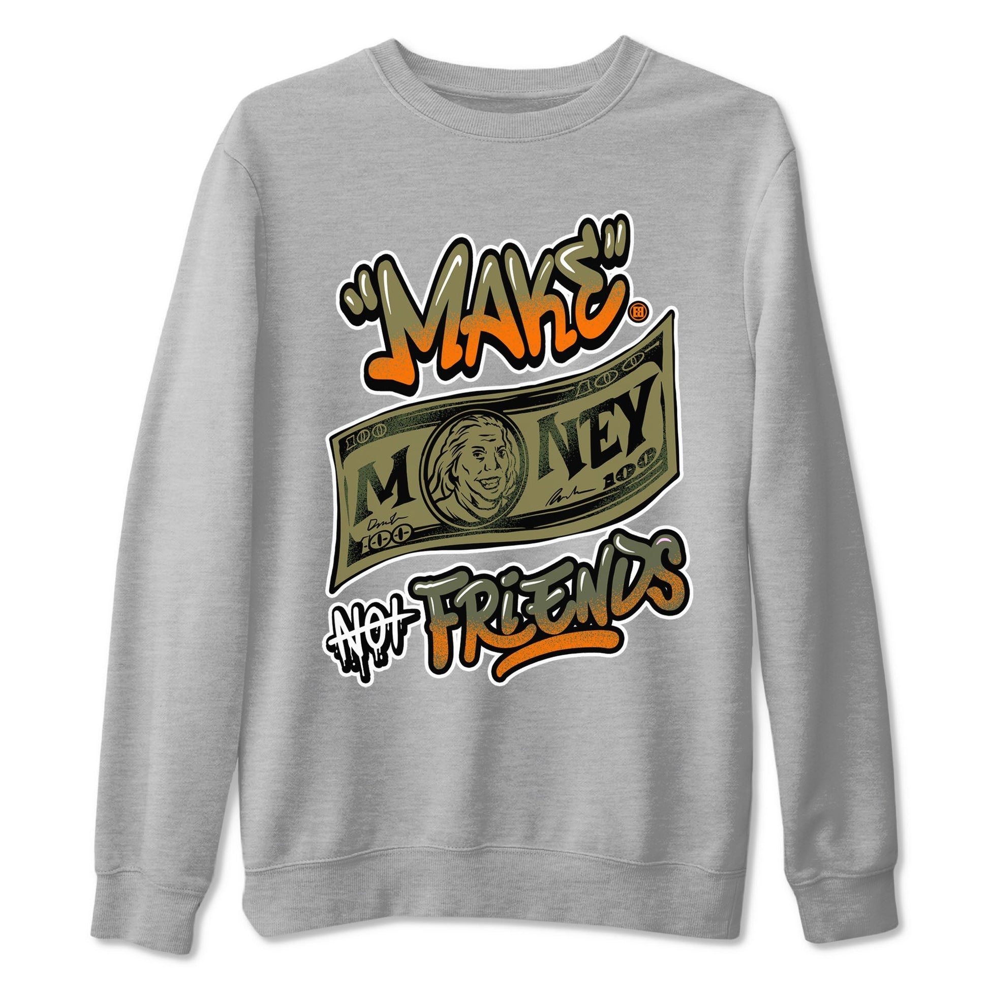 Make Money Not Friends Sneaker Tees - Air Jordan 5 Olive