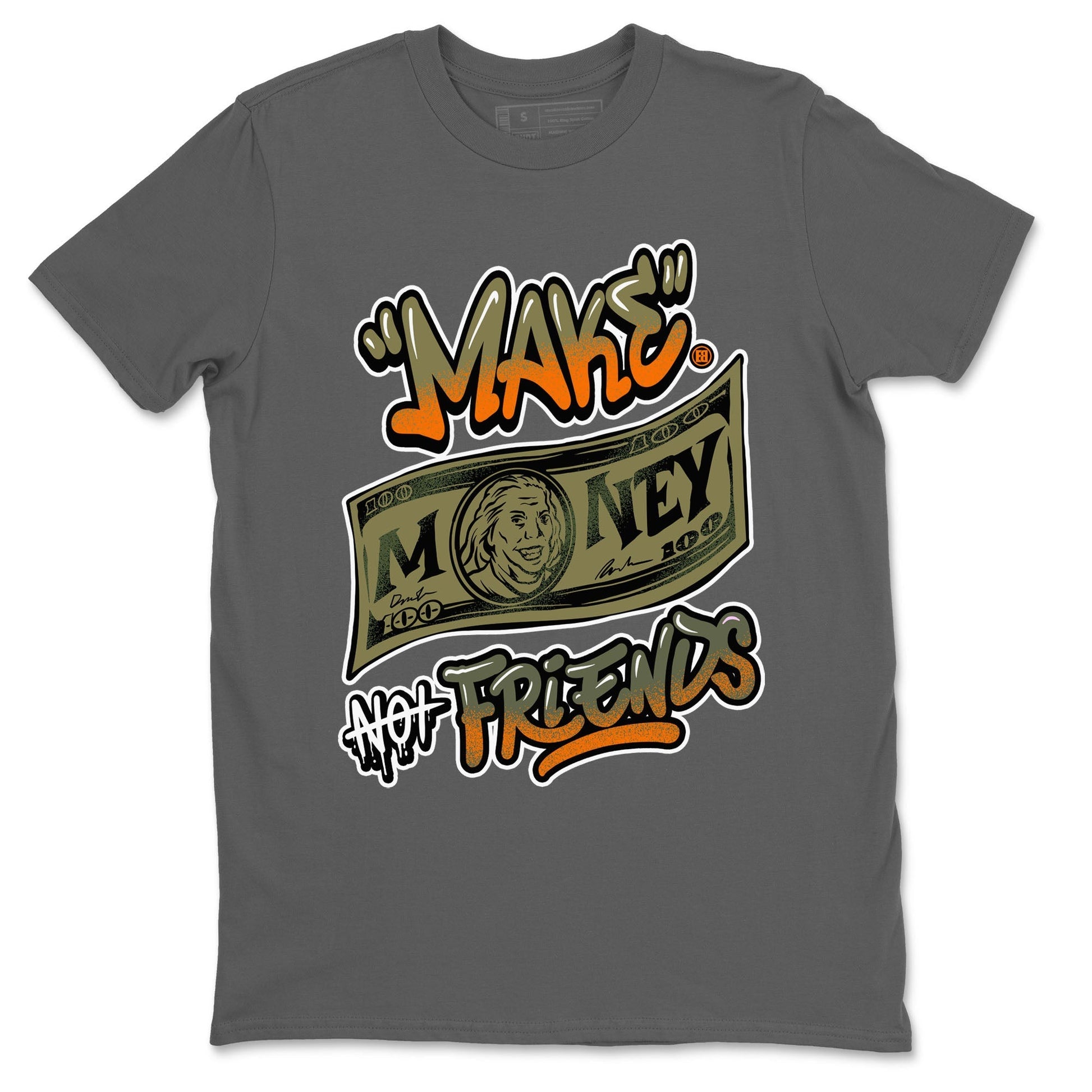 Make Money Not Friends Sneaker Tees - Air Jordan 5 Olive