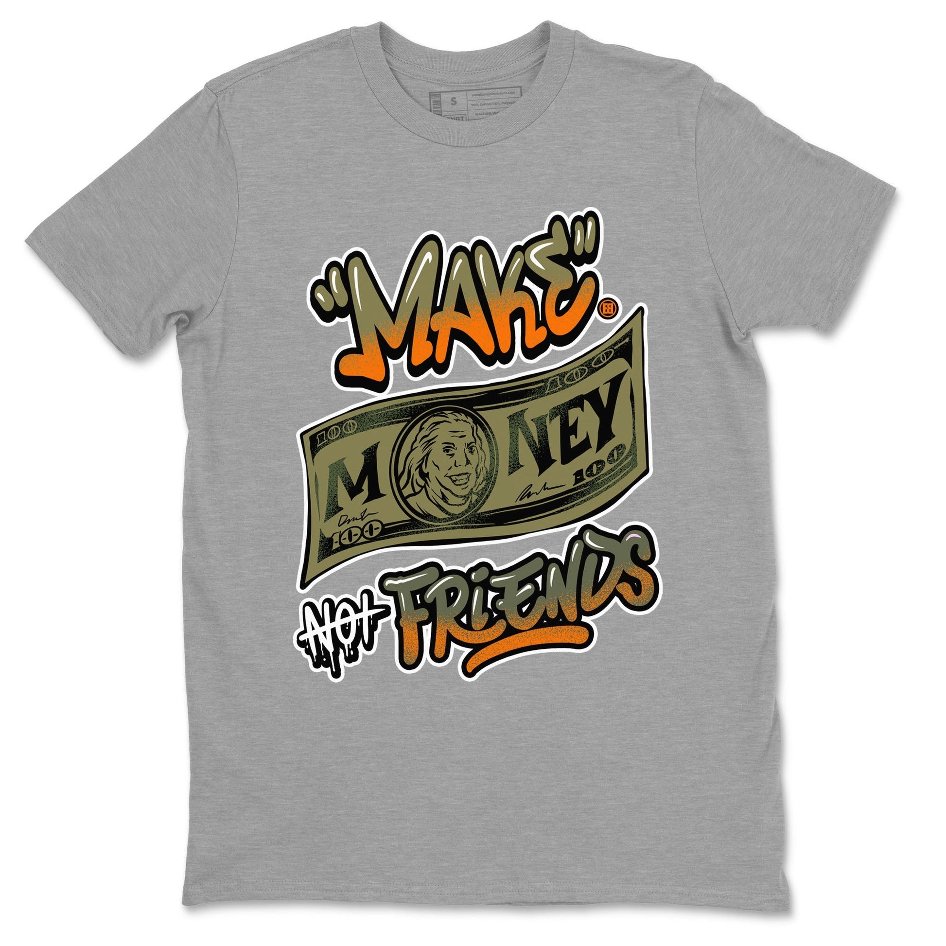 Make Money Not Friends Sneaker Tees - Air Jordan 5 Olive