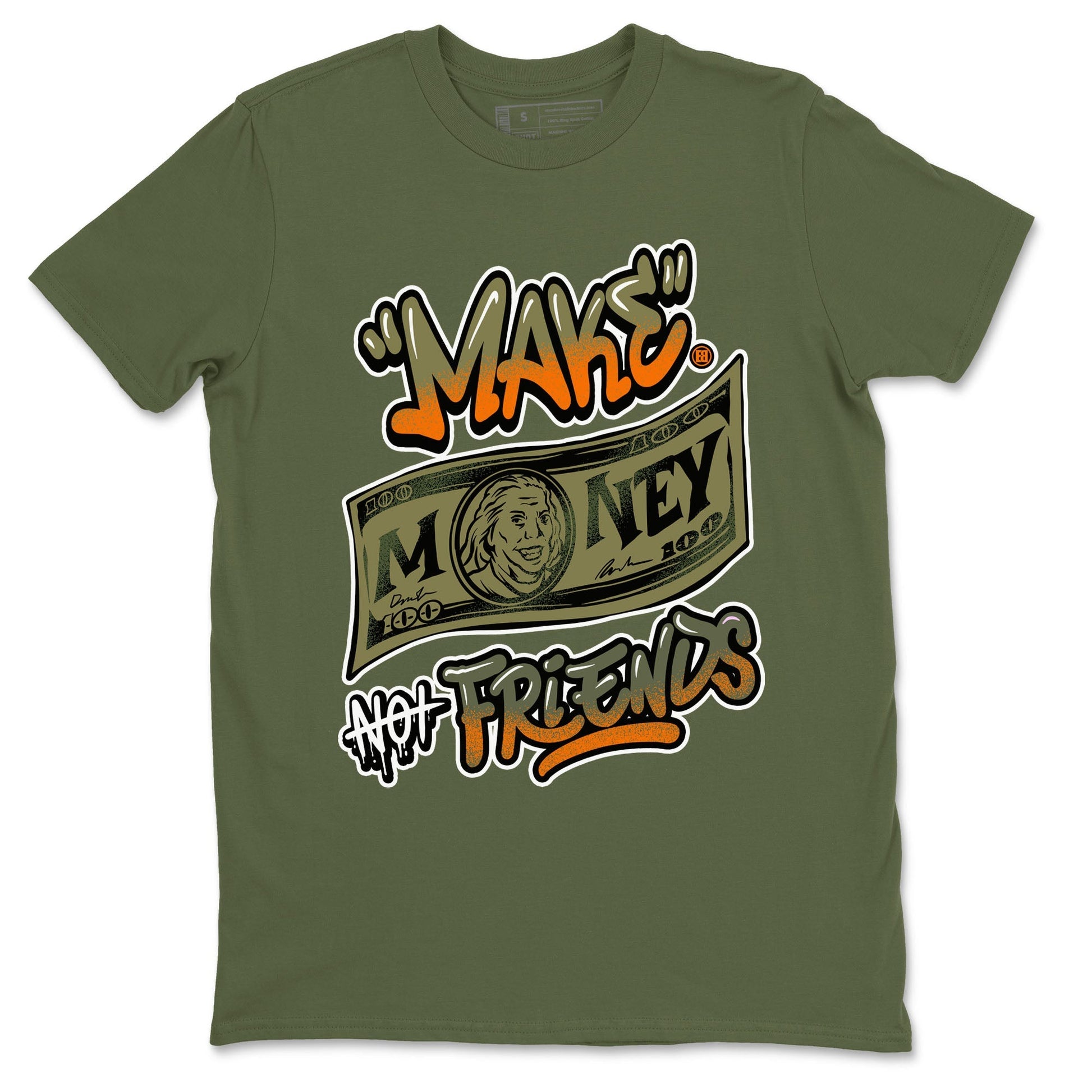 Make Money Not Friends Sneaker Tees - Air Jordan 5 Olive