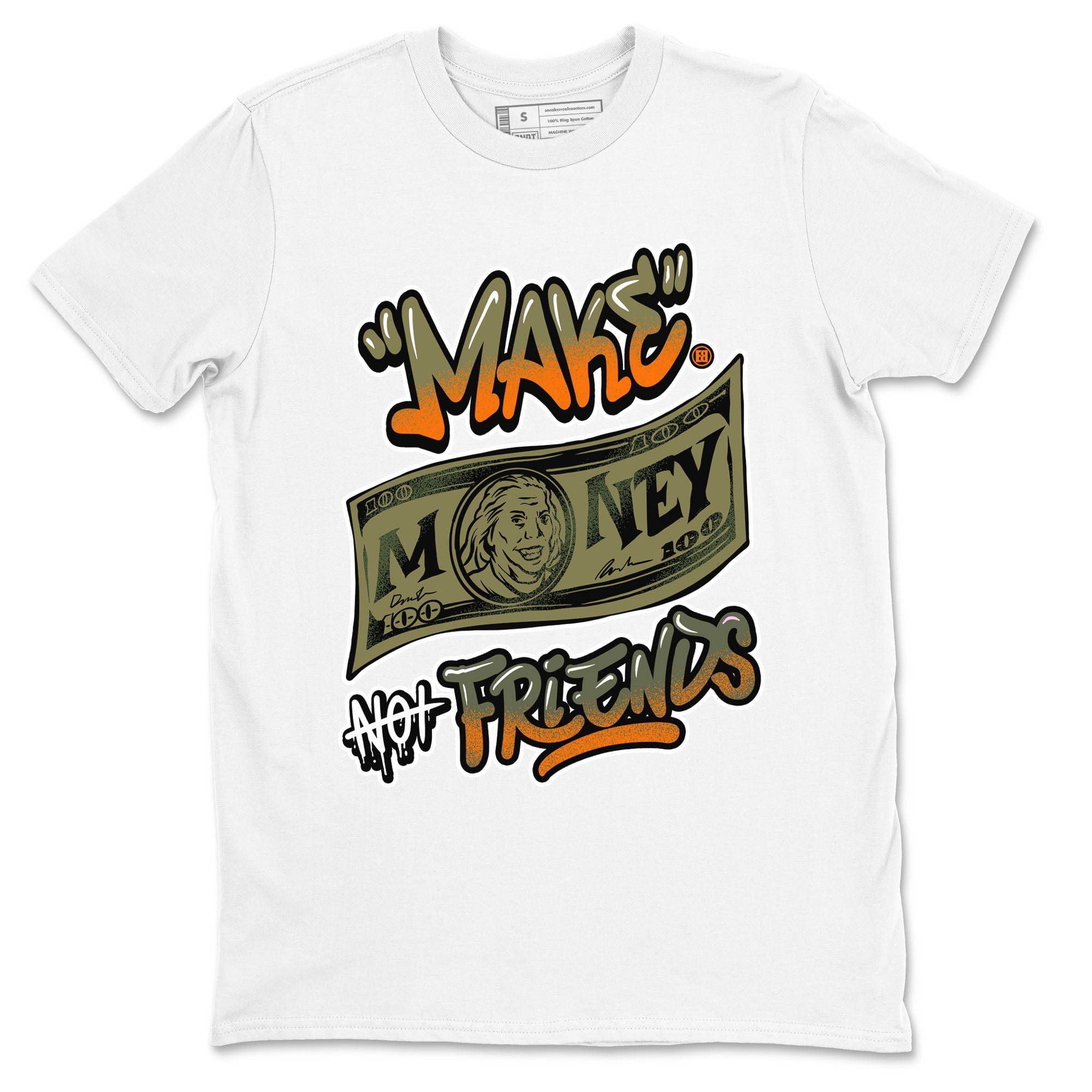 Make Money Not Friends Sneaker Tees - Air Jordan 5 Olive