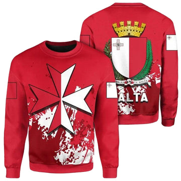 Malta Coat Of Arms Sweater Spaint Style J8W ? Usalast