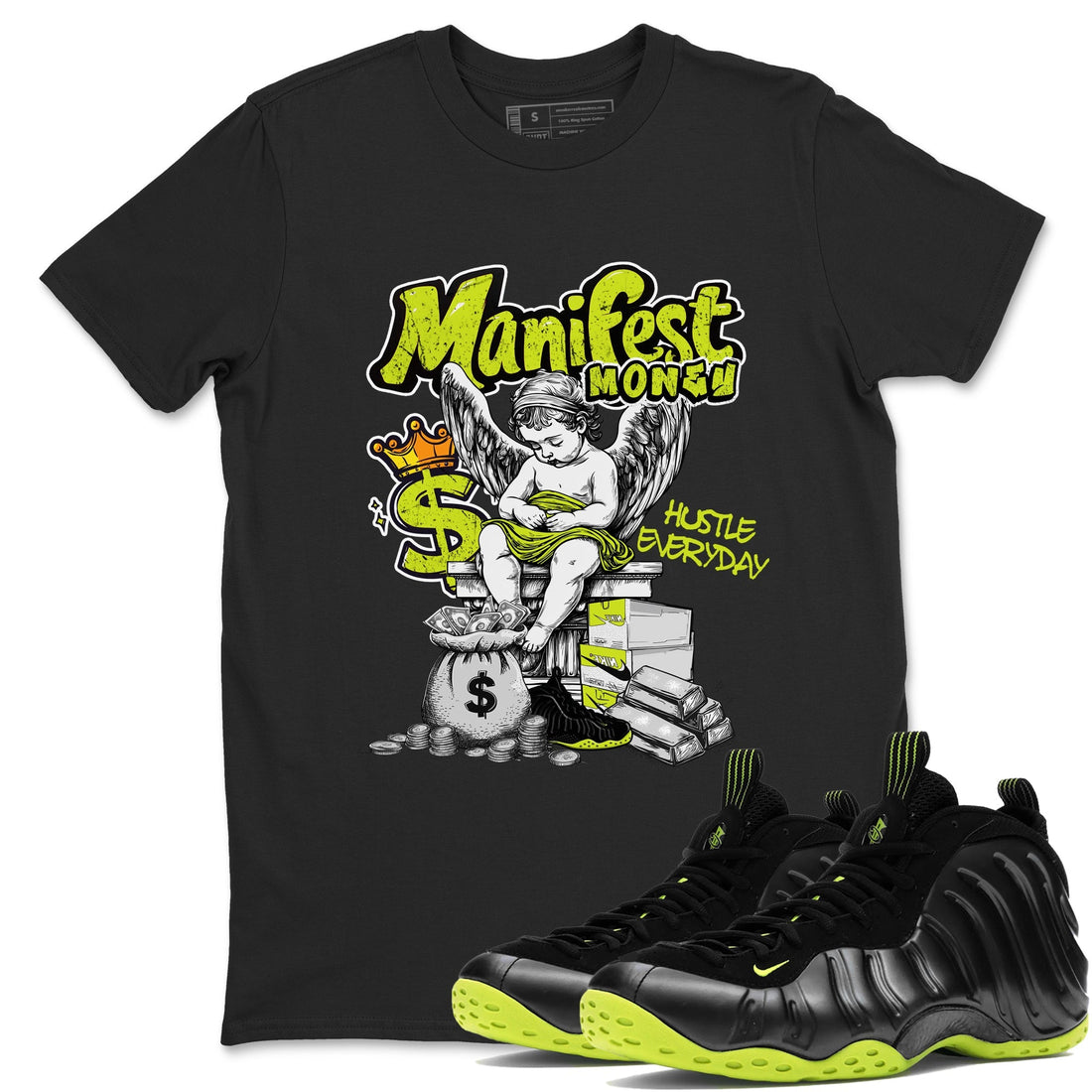 Manifest Money Sneaker Tees - Air Foamposite One Black Volt