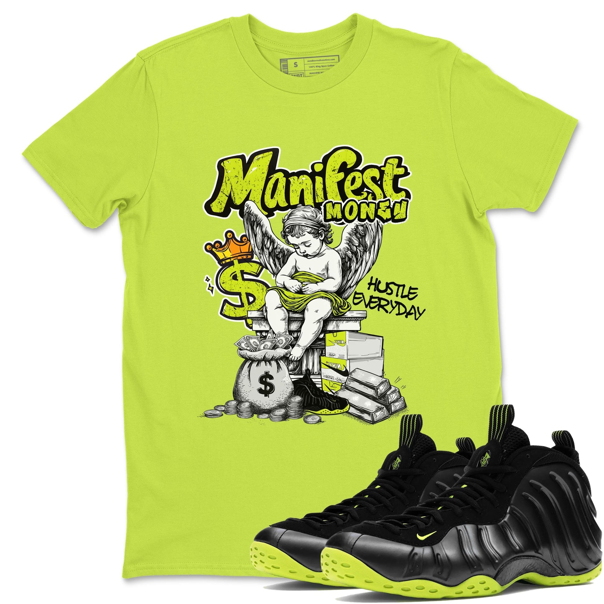 Manifest Money Sneaker Tees - Air Foamposite One Black Volt