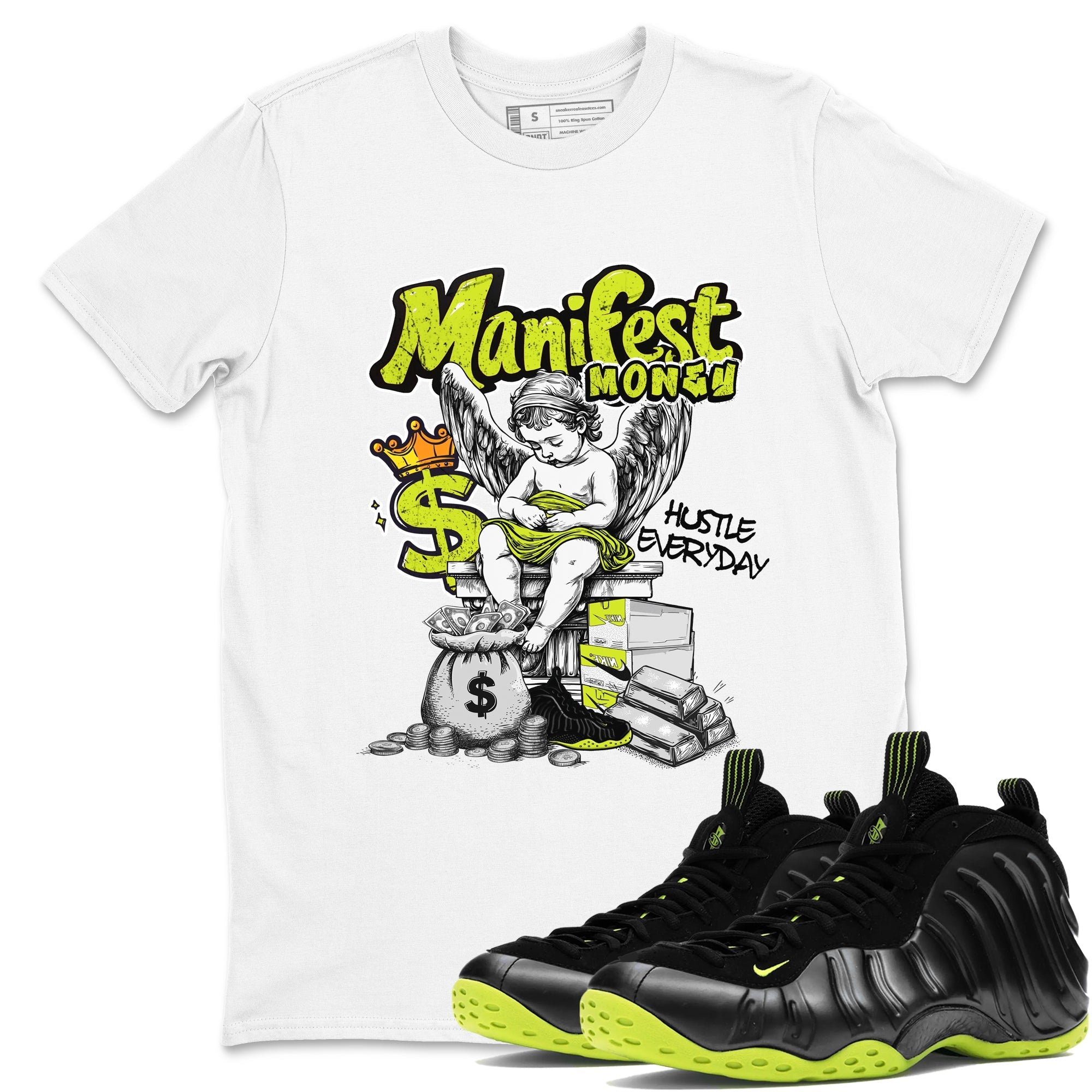 Manifest Money Sneaker Tees - Air Foamposite One Black Volt