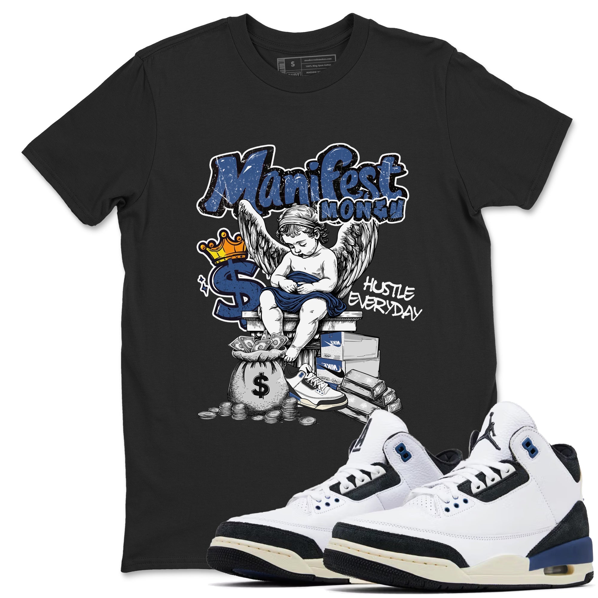 Manifest Money Sneaker Tees - Air Jordan 3 A Ma Maniere x Diffused Blue