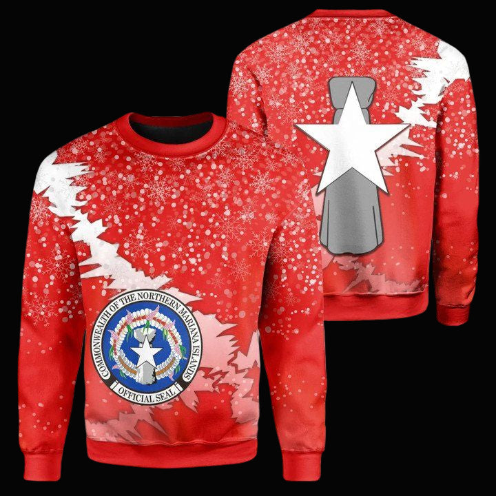 Mariana Islands Coat Of Arms Christmas Sweater ? Red ? X Style ? J83 ? Usalast