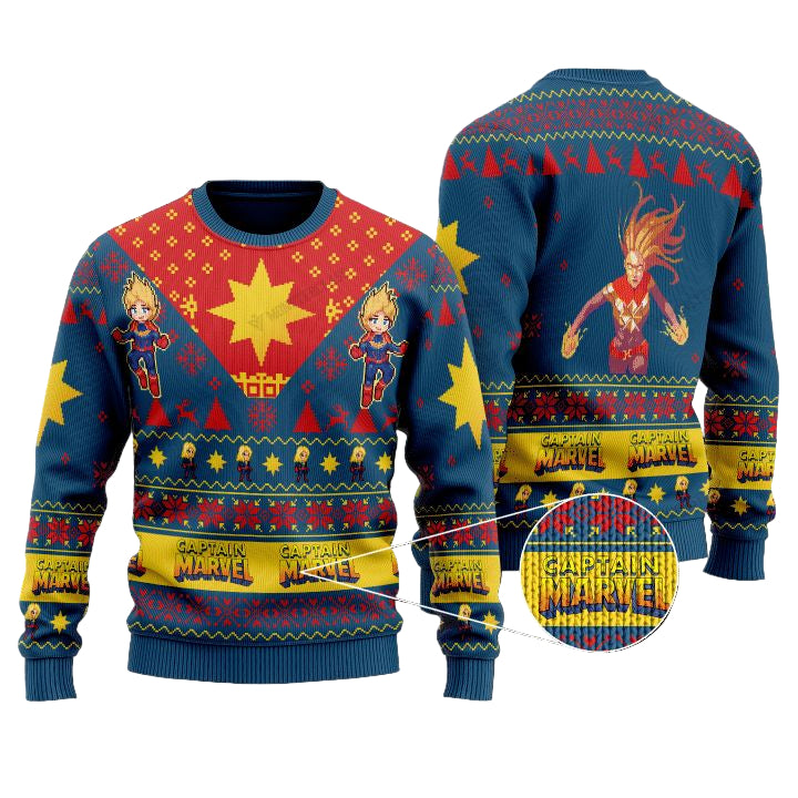 Marvel Comics Captain Marvel Christmas Sweater ? Usalast