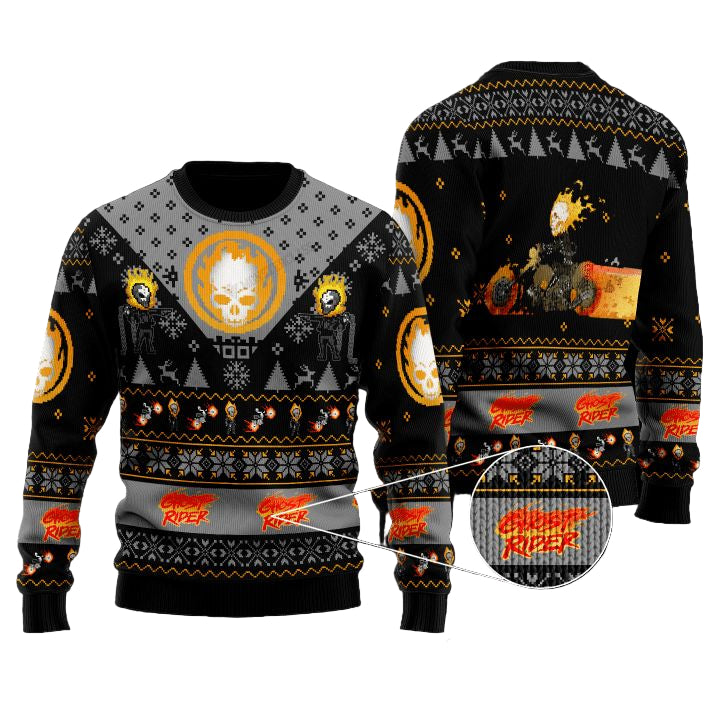 Marvel Comics Ghost Rider Christmas Sweater ? Usalast