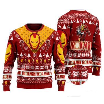 Marvel Comics Iron Man Red Christmas Sweater ? Usalast