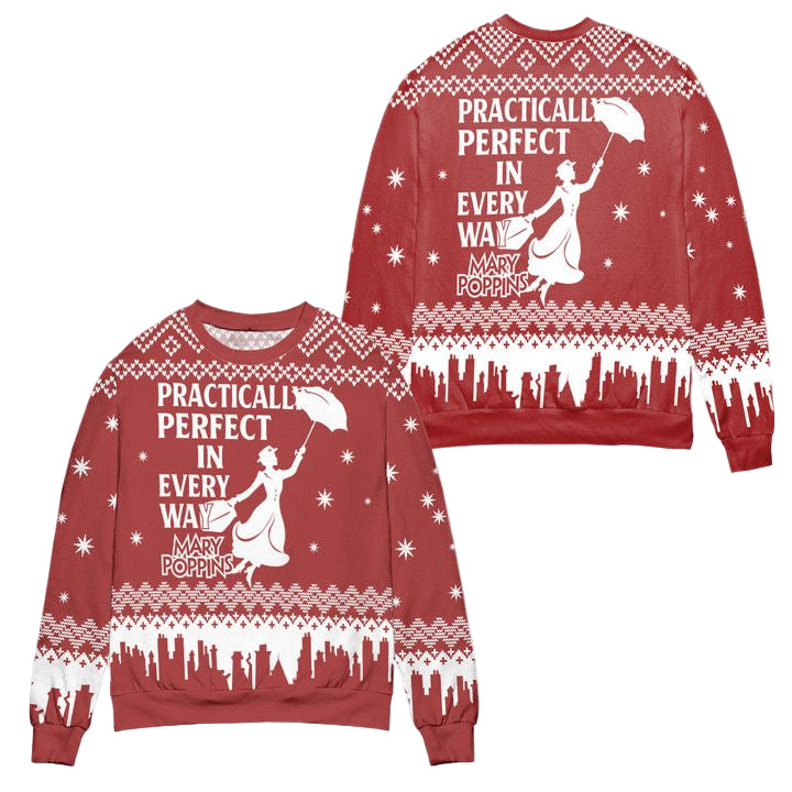 Mary Poppins Practically Perfect In Every Way Ugly Christmas Sweater ? Usalast
