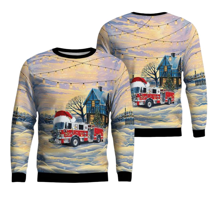 Maryland Hollywood Volunteer Fire Department Christmas Sweater 3D ? Usalast