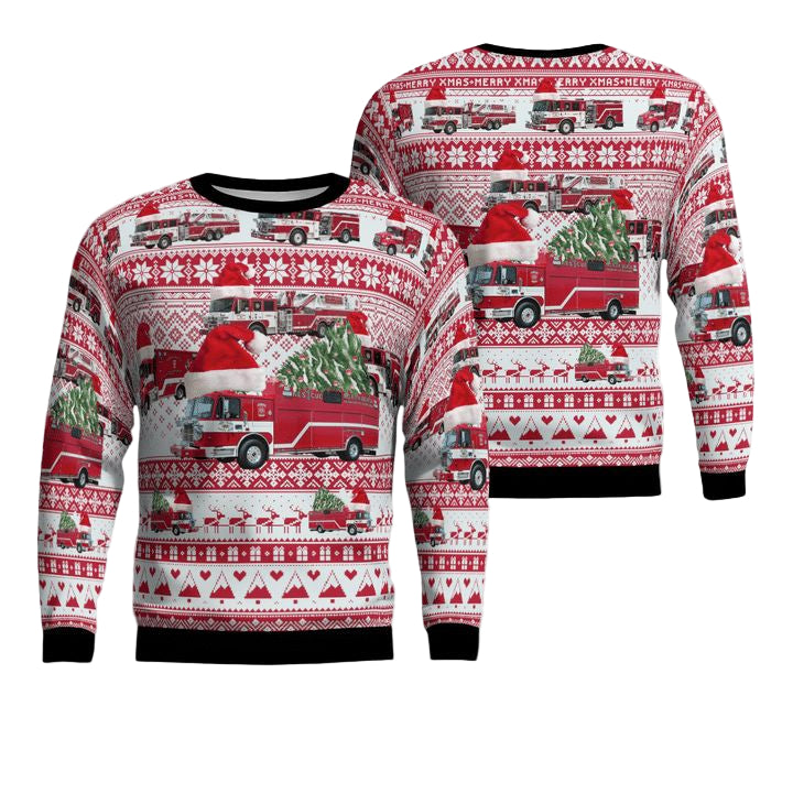 Maryland North Beach Volunteer Fire Department Christmas Sweater 3D ? Usalast